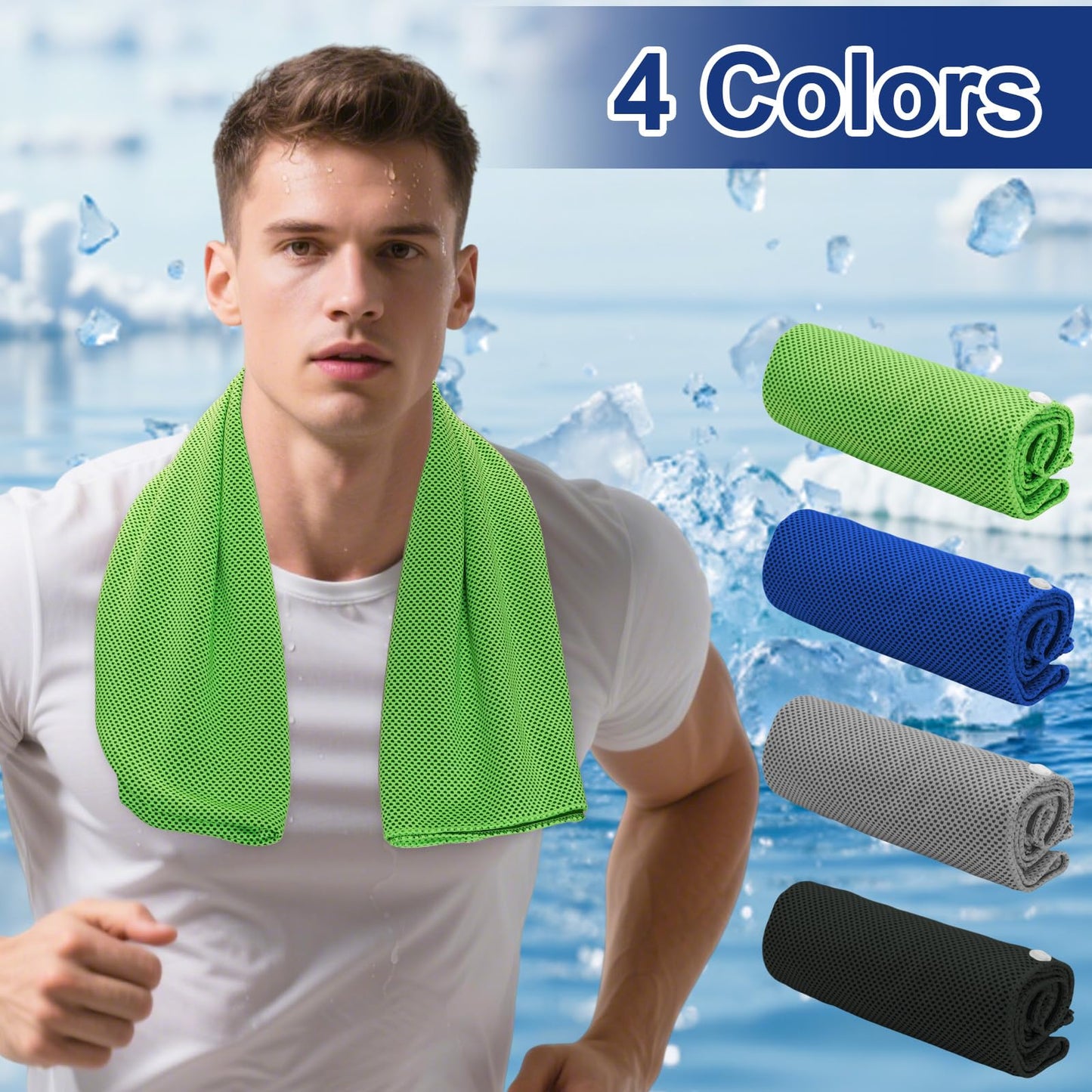 Sdfvsdg 4 Pack Cooling Hoodie Towels Cooling Towels for Neck and Face Quick Drying Sweat Towel Wraps Cooling Head Neck Wraps Sun Protection for Hot Summer Weather Sport Workout