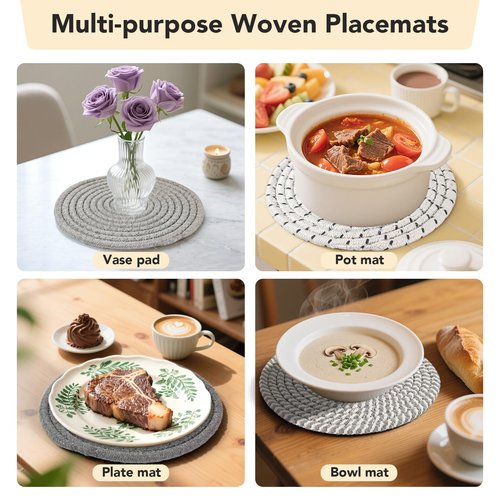 7 Inches Trivets for Hot Dishes, Hot Pots and Pans, 4Pcs Thick Heat Resistant Trivet Mats for Kitchen，Pot Holders for Kitchen Counter, Table, Home Essentials, Kitchen Decor for Table Countertops