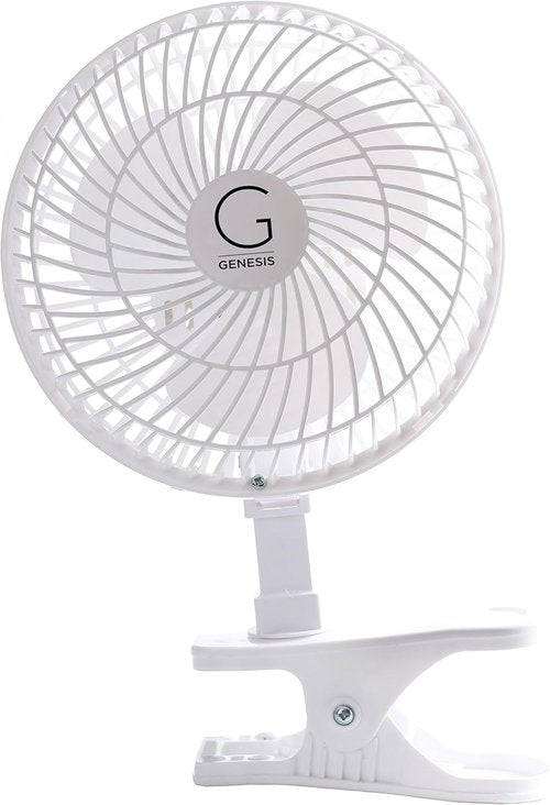 Genesis Clip Fan - 6-Inch Convertible Table-Top & Clip Design with Two Quiet Speeds | Off White