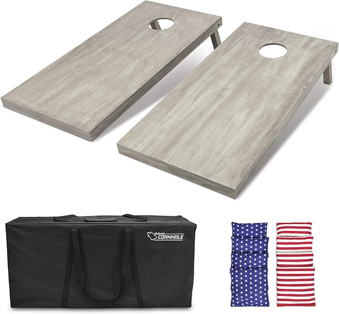 GoSports 4 ft x 2 ft Regulation Size Wooden Cornhole Boards Set - Includes Carrying Case and Bean Bags (Choose Your Colors) Over 100 Color Combinations