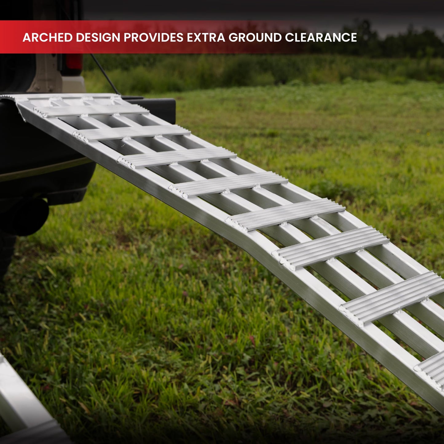 GEN-Y HITCH Arched Aluminum Ramps, 1 Ft x 7 Ft 10 in, 750 lbs Capacity Per Ramp, Lightweight