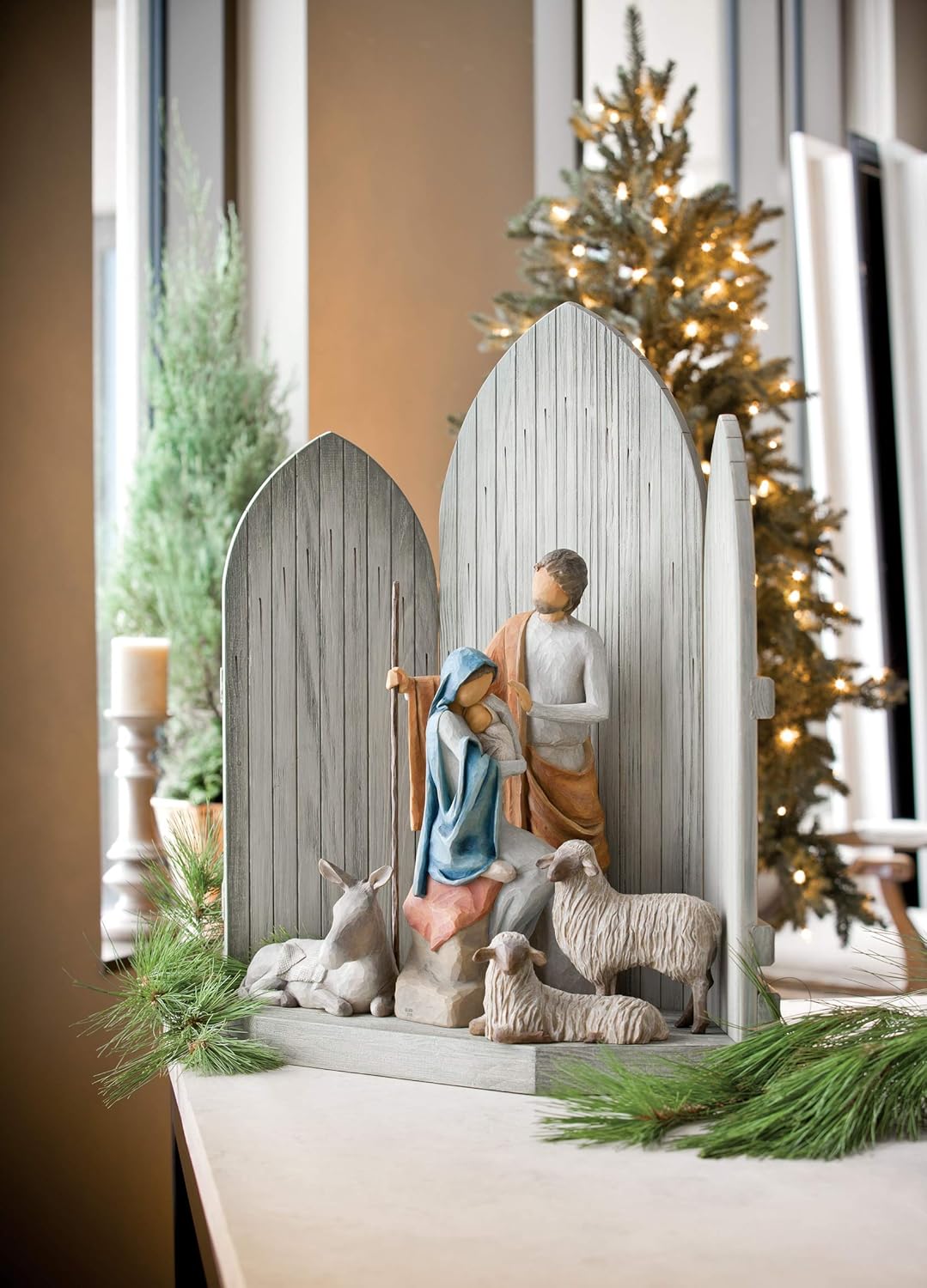 Willow Tree | Hand-Painted Nativity Backdrop - Sanctuary for The Christmas Story