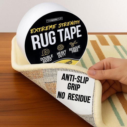 Double Sided Rug Tape - 2 Inch x 30 Yd | Secure Area Rugs on Carpet, Laminate & Hardwood Floors