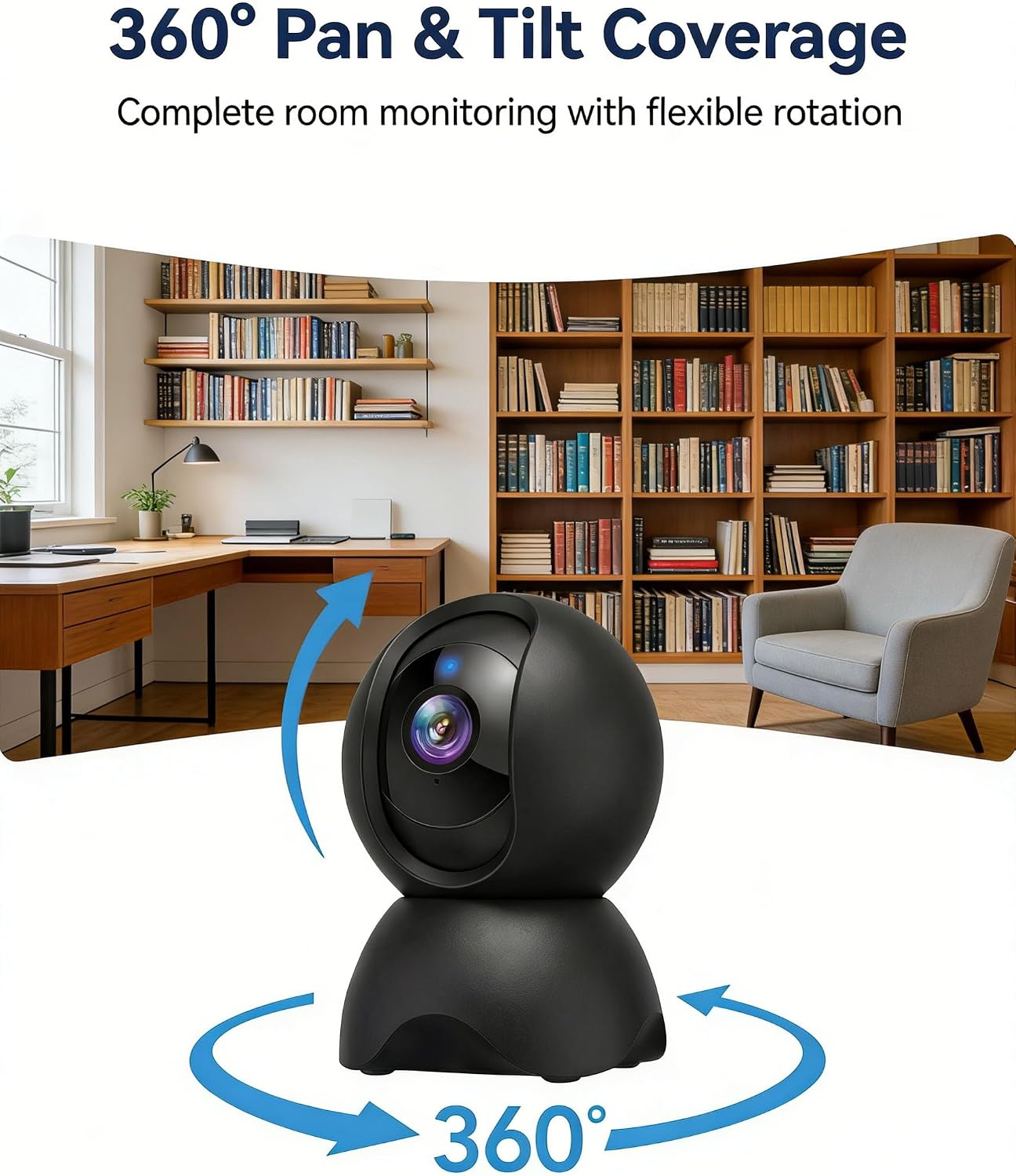 YYSY 2K 2.4/5GHz 360 2 Pack Indoor Security Cameras for Home Security, Dual-Band WiFi Baby Monitor with Phone App