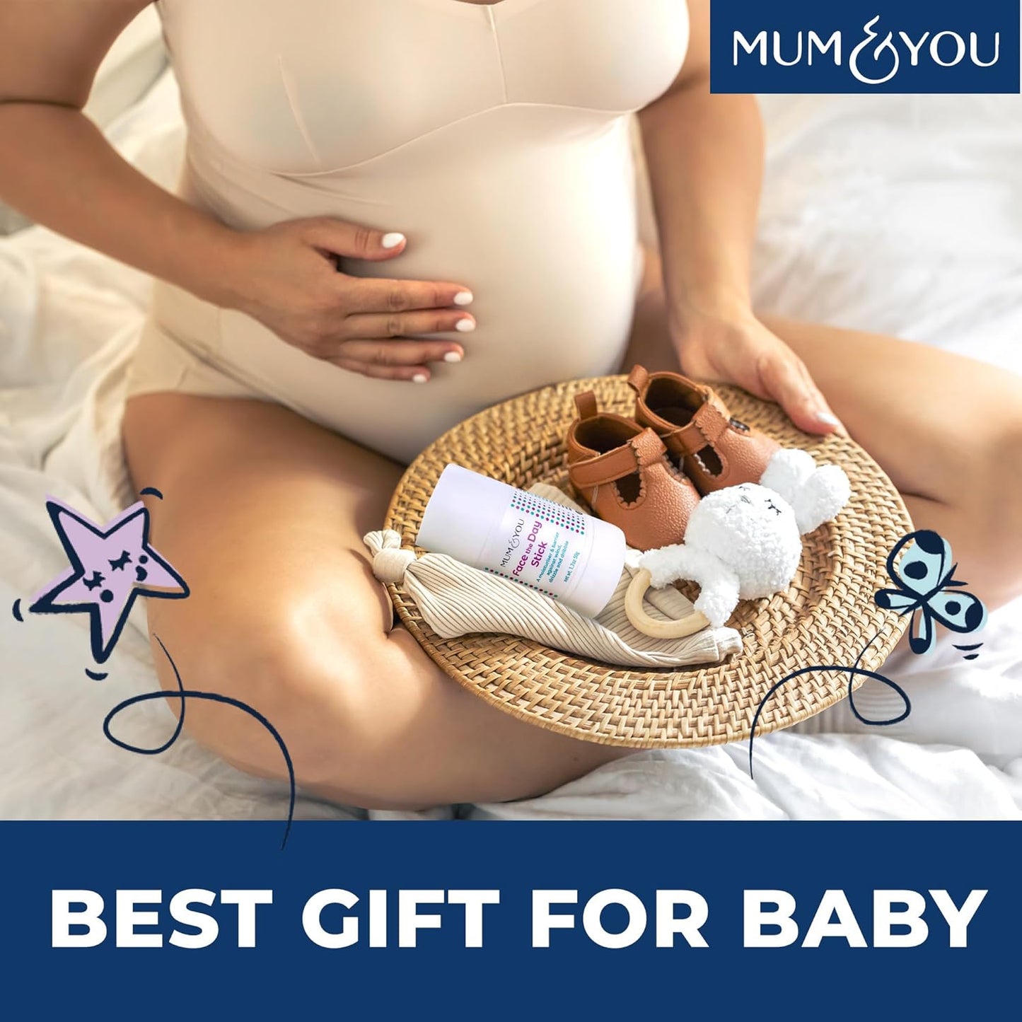 Mum & You Baby Face The Day Stick with Sunflower & Coconut Oils, Beeswax & Shea Butter for Natural Skincare. Protect