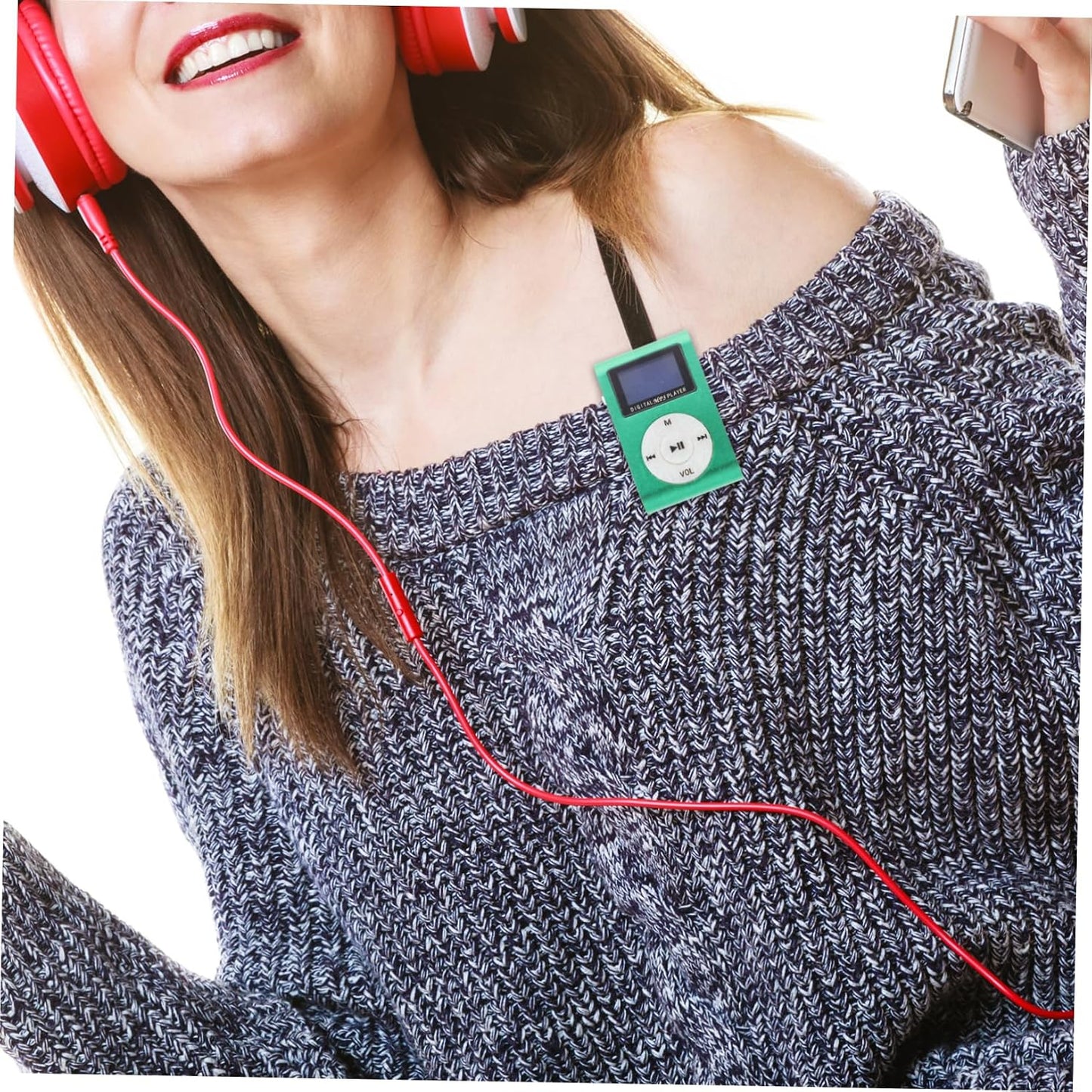 FELTECHELECTR 32gb Mini USB Aluminum Player LCD Screen Micro Card Slot Stylish Compact Design Portable Music Player