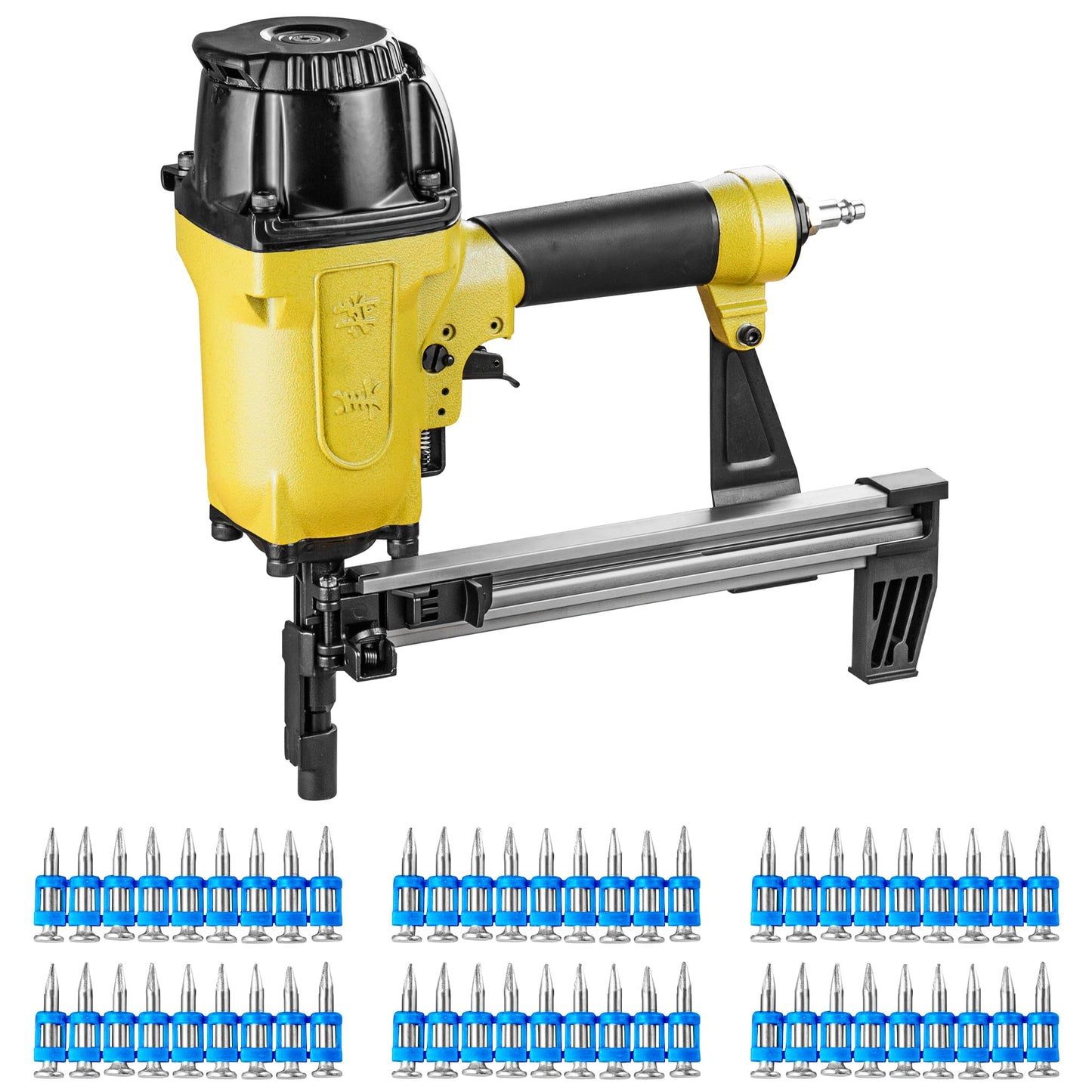 meite CS3025 Concrete Nail Gun with 12 Gauge 7/8 Inch Plastic Collated Drive Pins 1000PCS, Pinner Nail Tool for Concrete Ceiling Framing Fixing Drywall Track, Accepts 1/2"-1" Drive Pins
