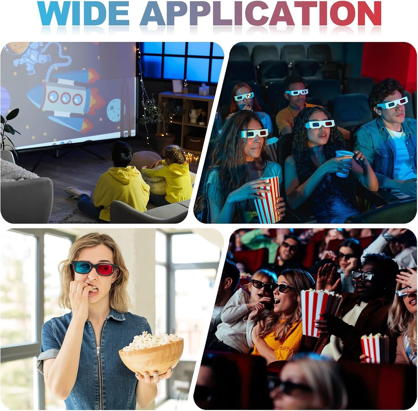 3D 3D MECCANIXITY Polarized Clip-on Glasses, Passive Circular Viewing Glasses Frame for Anaglyph Movies Theater Games