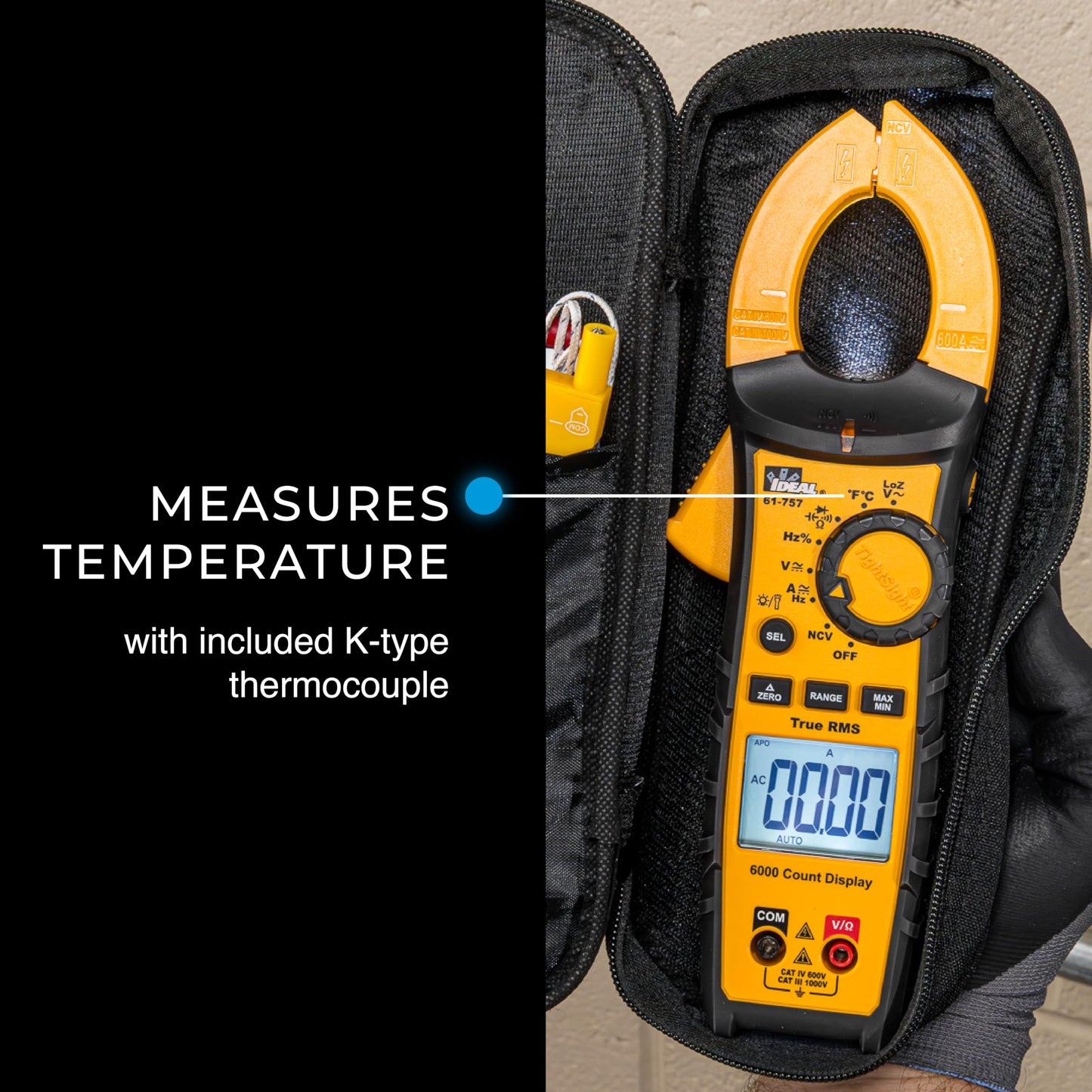 Ideal 61-757 - 600A AC/DC TRMS TightSight Clamp Meter