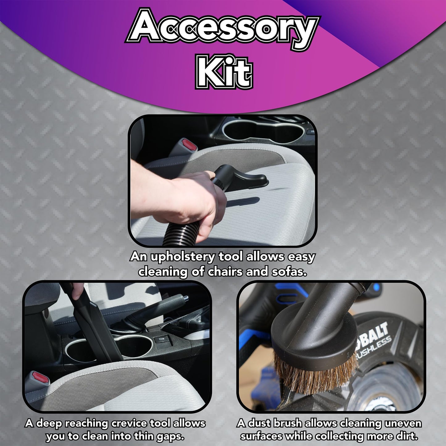 Cen-Tec Systems 95523 20 Ft. Contractor Grade Shop Vacuum Hose and Complete Attachment Kit, Black