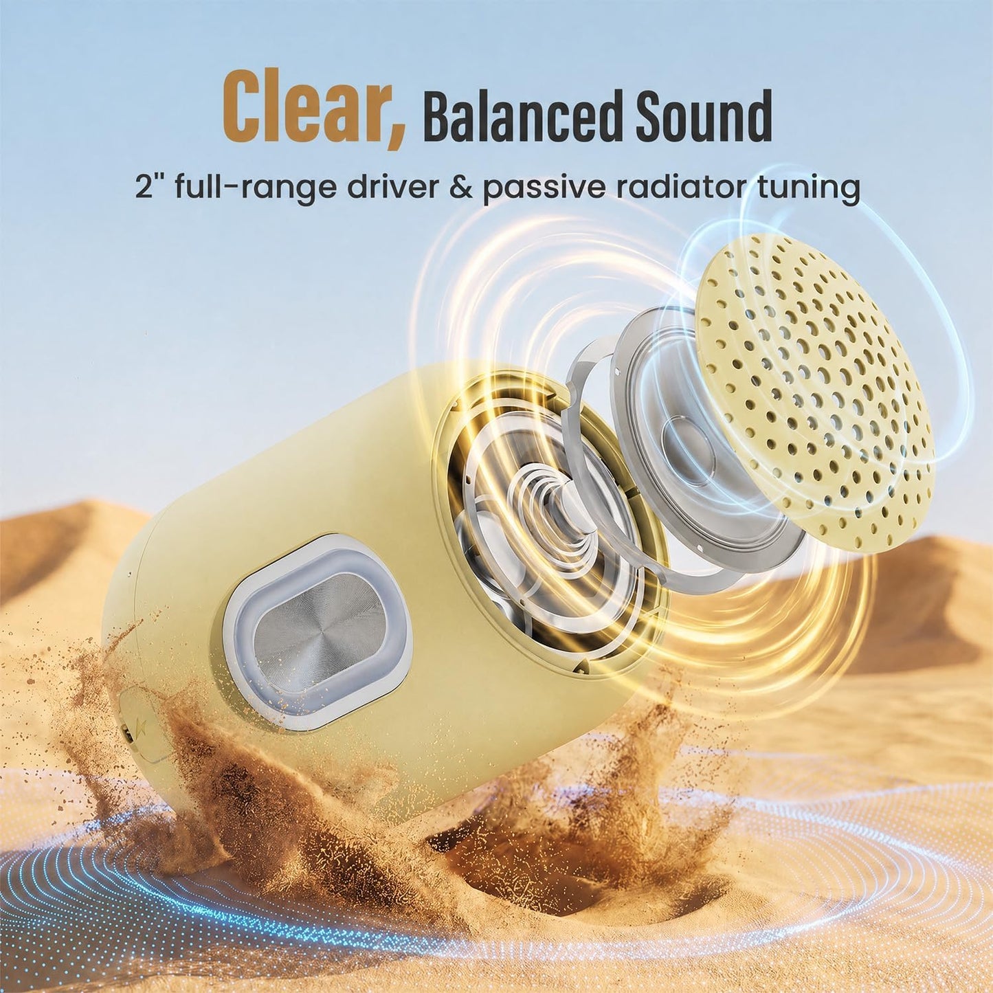 Bobtot 24H Portable Bluetooth Speakers Wireless, Waterproof Shower Speaker with Playtime, Loud Stereo Sound, TWS