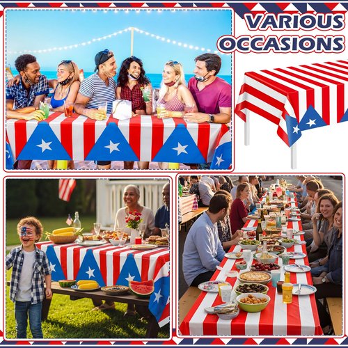 Chumia 6 Pack Puerto Rico Party Tablecloth Decorations Puerto Rico Themed Tablecloths for 12th of June National Day Country Decoration Kitchen Dining Room Home Dinner