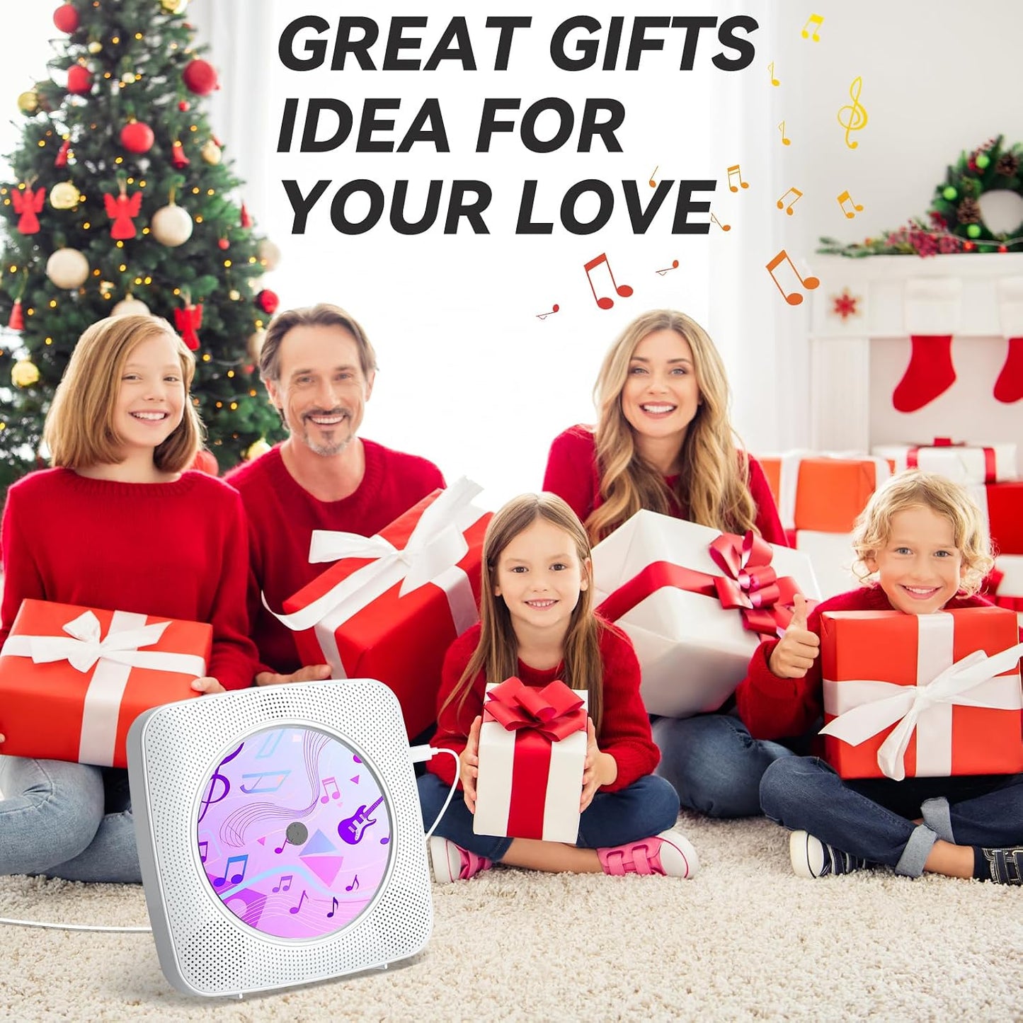 Kegaudio CD Player with Speakers CD Players for Home: Desktop Wall CD Player Bluetooth Portable with Dust Cover LCD