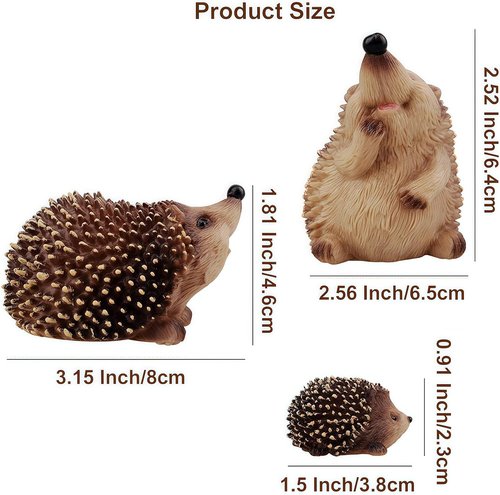 Gemini&Genius Hedgehog Animal Toys - Jungle Family Figures for Kids Play & Party Favors | Fun Decor