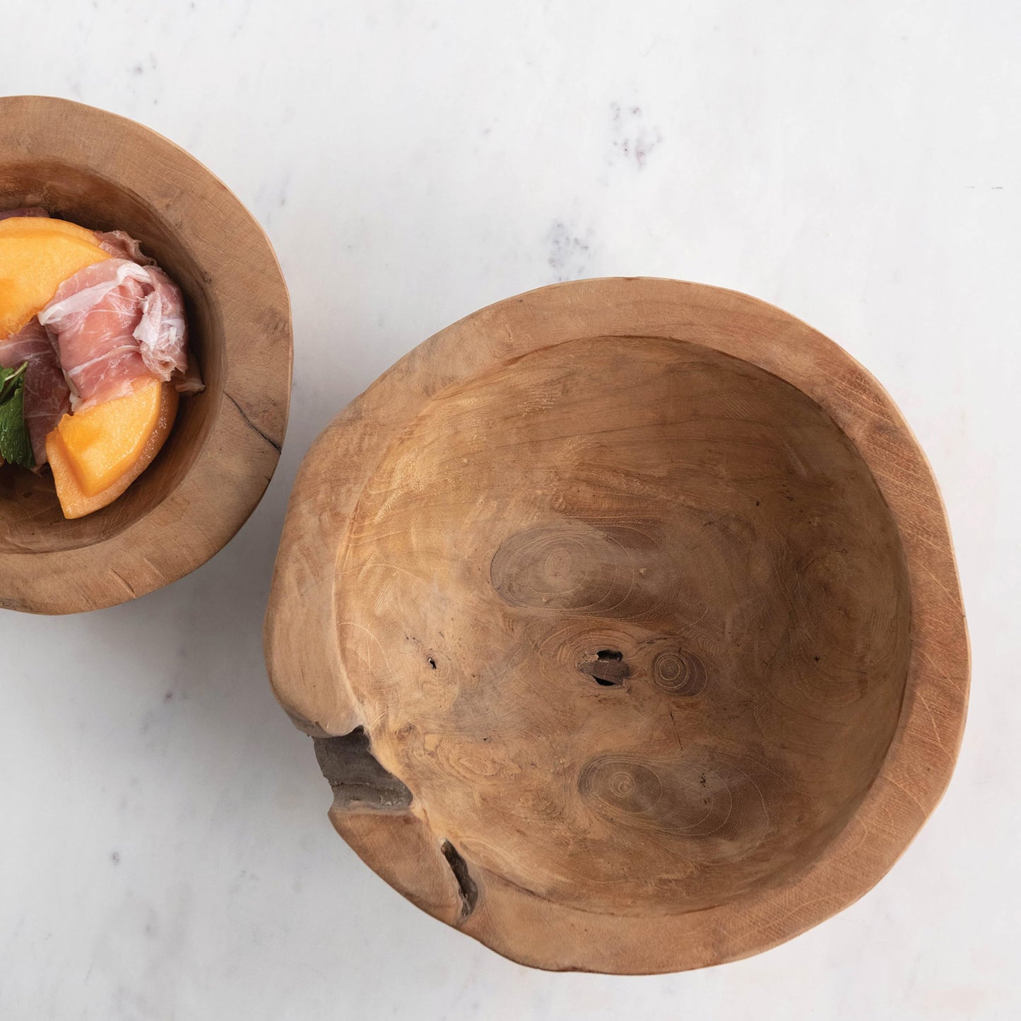 Teakwood Bowls, Set of 2 (Each One Will Vary)