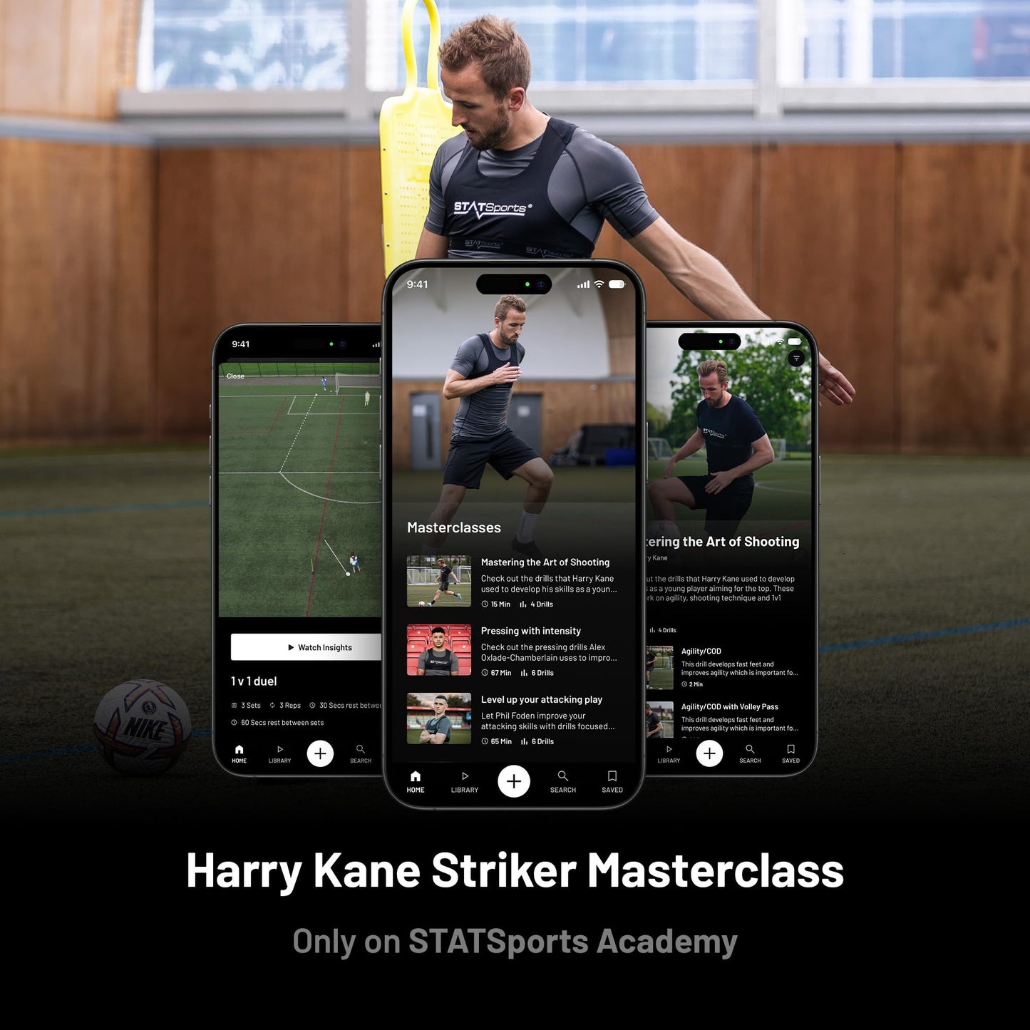 STATSports Academy GPS Soccer Tracker Vest - Advanced All-in-One Sports Tracker with Drills, Coaching & Nutrition - Tracks 24 Key Metrics - Football GPS Vest Used by Pro Players & Teams, Youth L