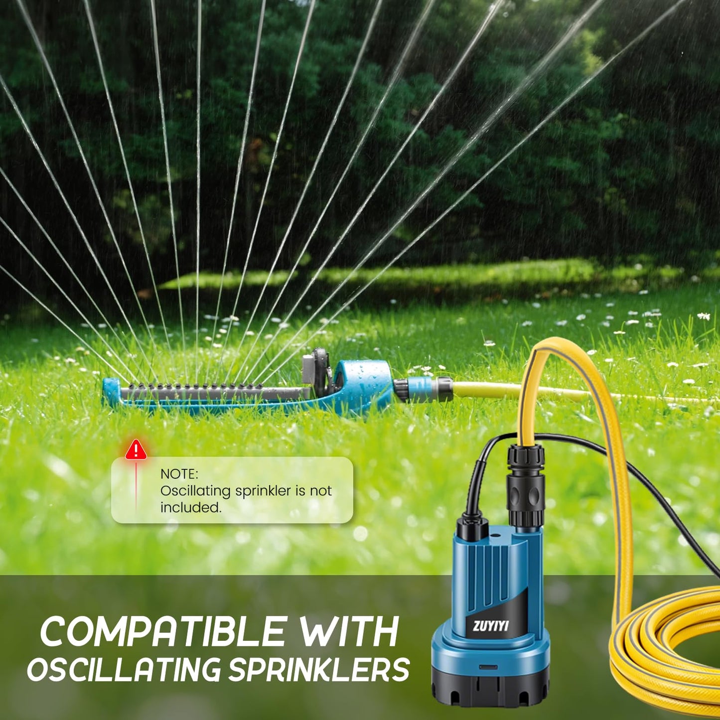 ZUYIYI 2-in-1 Cordless Submersible/Stick Water Transfer Pump for Makita 18V Battery (NOT Included), 713GPH, 66Ft Lift Portable Sump Pump, Electric Utility Pump for Pool, Pond, Garden, Basement