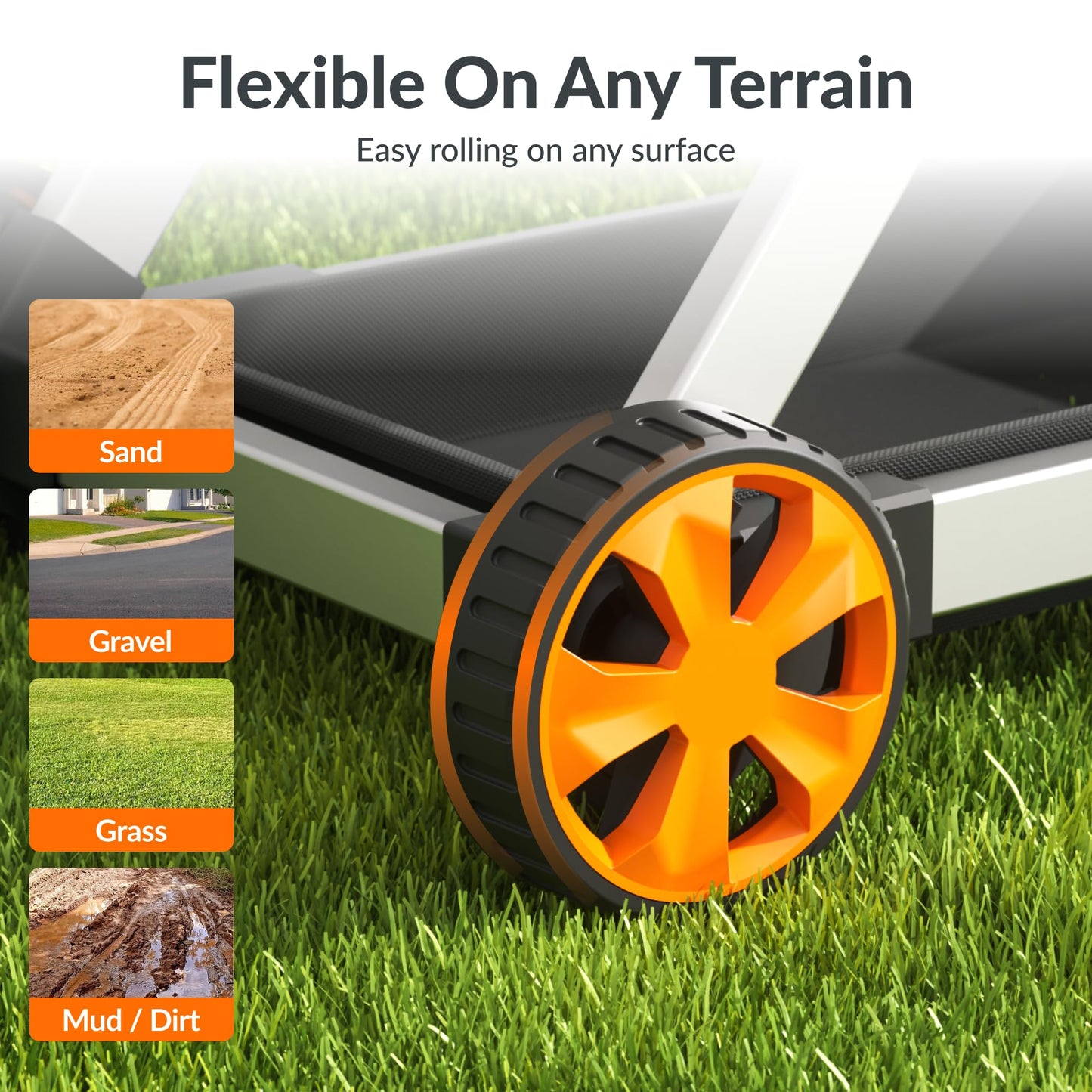 Giraffe Tools Garden Hose Reel Cart, 125FT 5/8" Hose Capacity with Wheels, Heavy Duty Water Hose Reel for Outside, 5ft Leader Hose, Hose Guide Pre-Installed, for Yard Lawn Garage