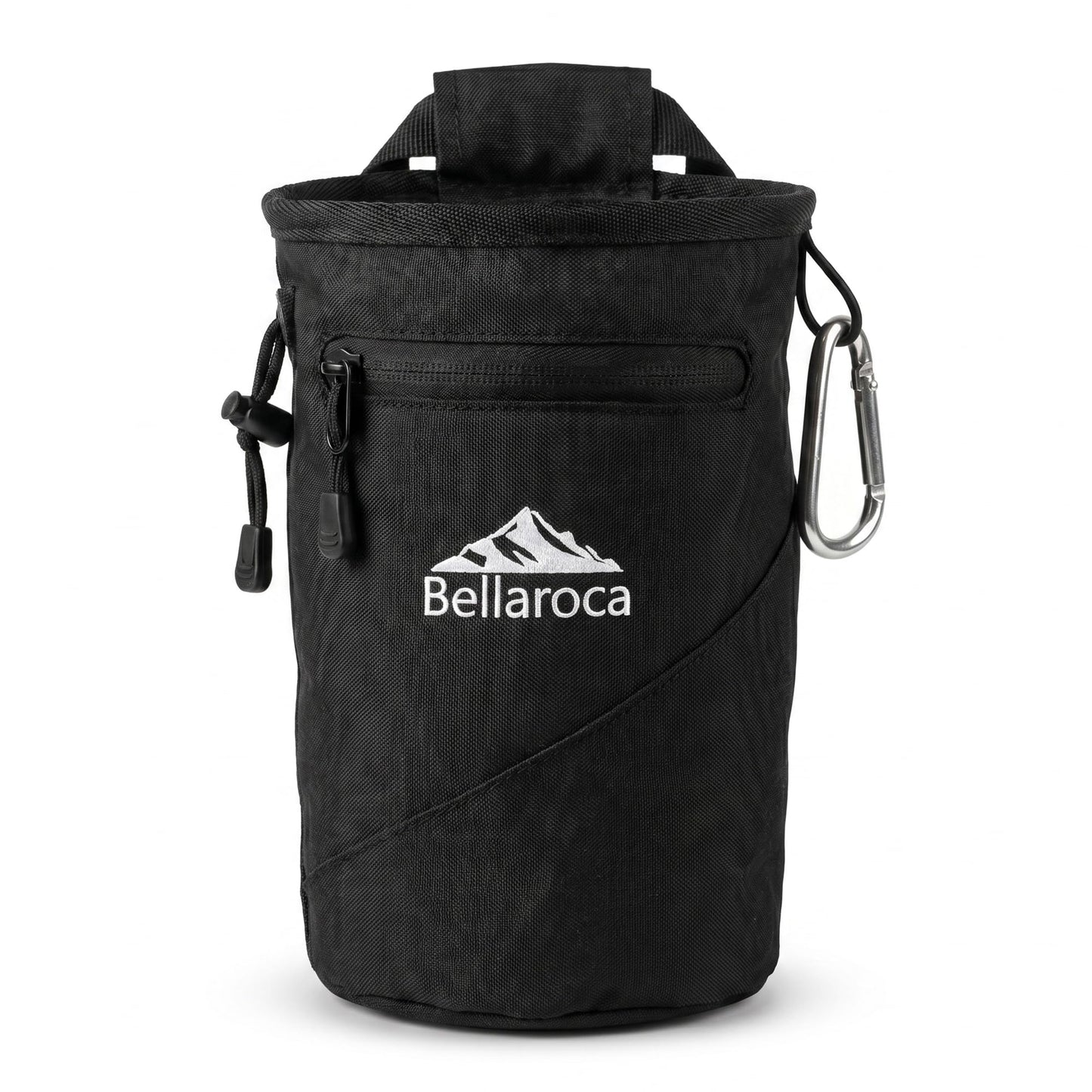 BELLAROCA® Climbing Chalk Bag with Waist Belt and Carabiner – Rigid Rim, Fleece Lining and Anti-Spill Drawstring Chalk Pouch for Rock Climbing and Bouldering