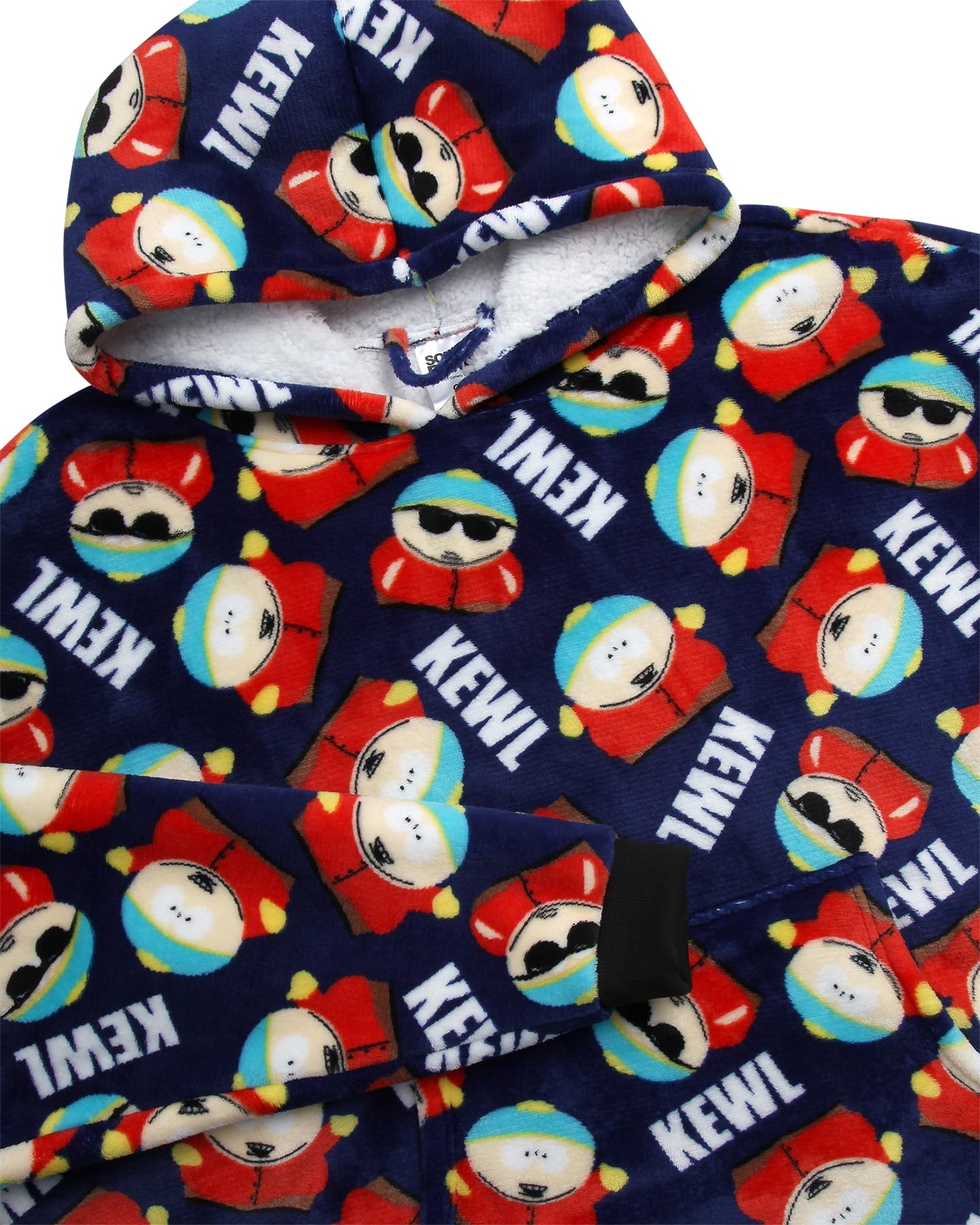 COCO BRANDS Wearable Blanket Hoodie - South Park Cozy Oversized Plush Sherpa Fleece Blanket Hoodies for Women and Men, Black Red Mini Snowflake Plaid