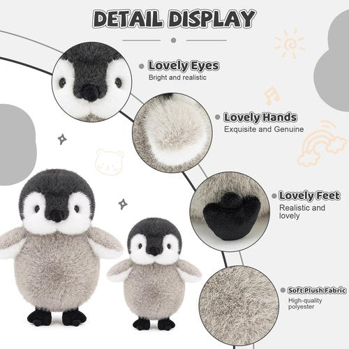 ABEARCAR Soft Penguin Plush Stuffed Animals 9" Cute Penguin Stuffed Plushies Pillow Birthday Christmas Valentine's Day Gifts for Kids Girlfriend(Small)