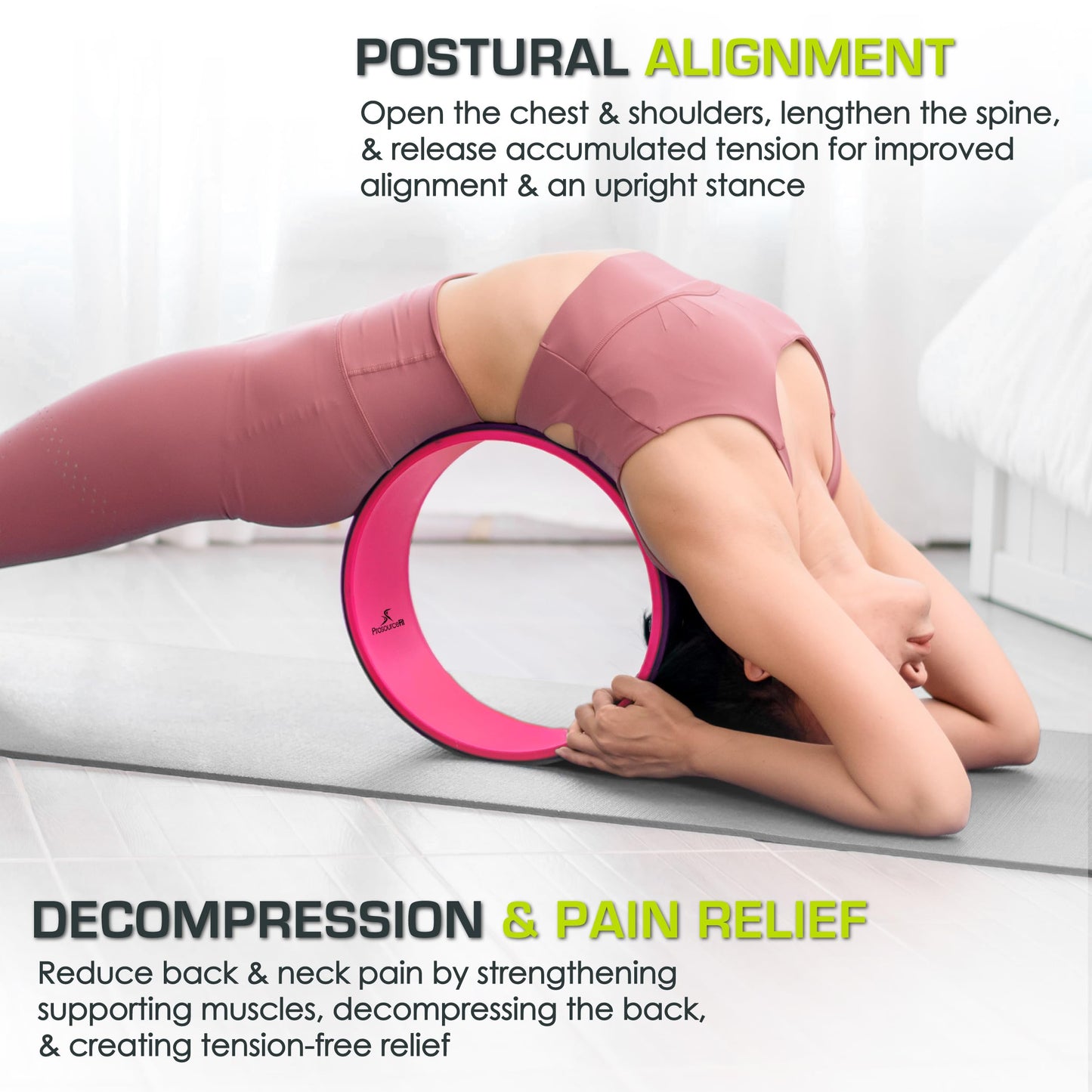 ProsourceFit Yoga Wheel Prop 12” for Improving Yoga Poses, Backbends, Flexibility, Balance, Stretching, Relaxation