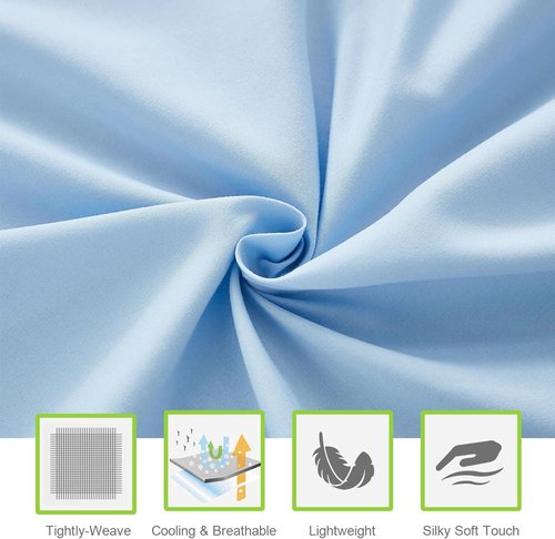 ILAVANDE Queen Sheets Set - Luxury 1800 Series Microfiber | Soft, Wrinkle-Free & Breathable - Baby Blue, 14" Deep Pocket