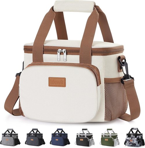 Lifewit Insulated Lunch Bag - Medium Soft Cooler Tote for Men & Women | Beige, 12-Can Capacity (9L)