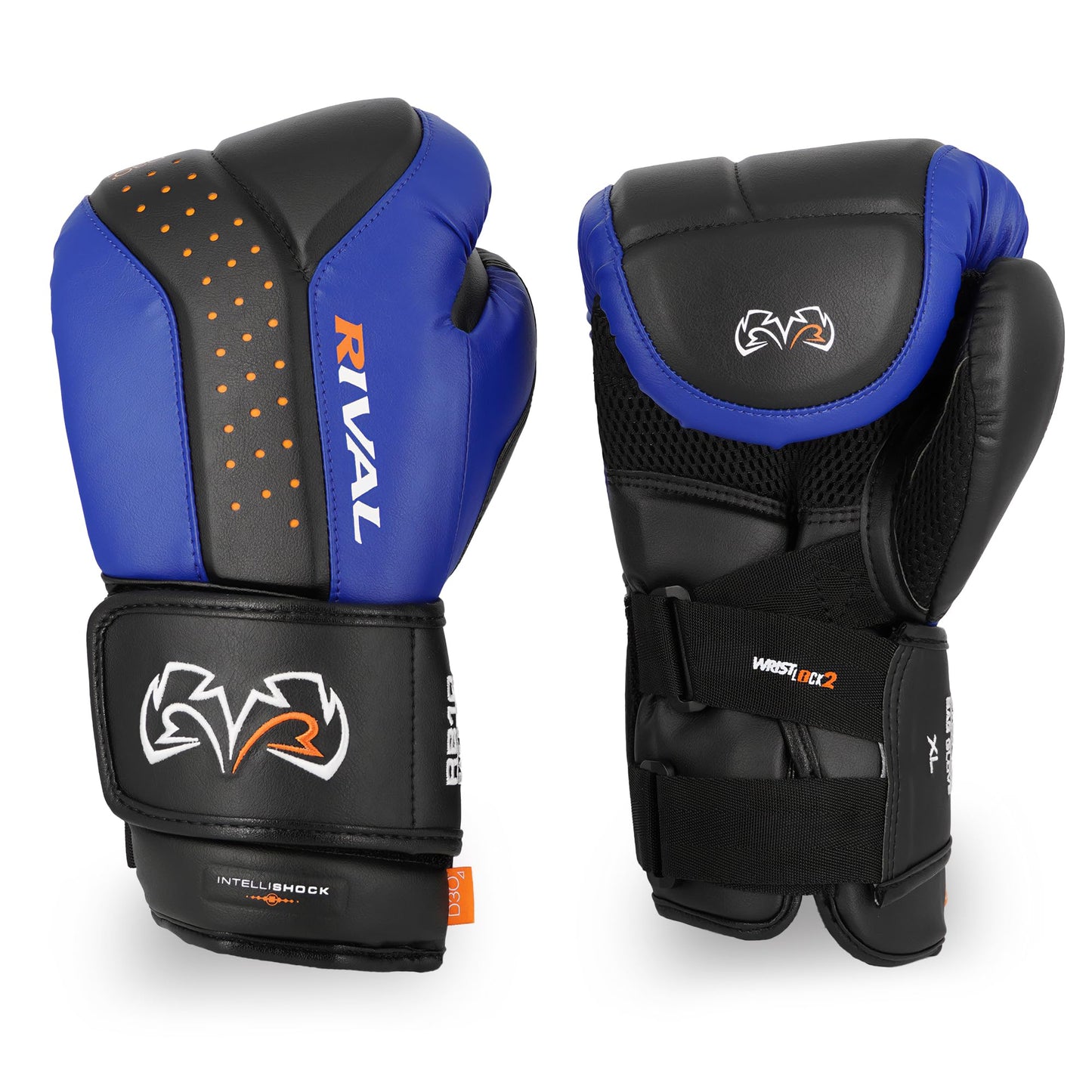 RIVAL Boxing RB10 Intelli-Shock Bag Gloves, Hook and Loop Closure - Ergonomic Fit, 1.25” of Closed Cell Foam for Intense Bag Use