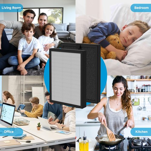 FCFMY KF250 H13 True HEPA Replacement Filter Compatible with Kenmore 1200e Series PM2010 Air Cleaner Purifier, Part # KF250, 2 Sets (4pcs)