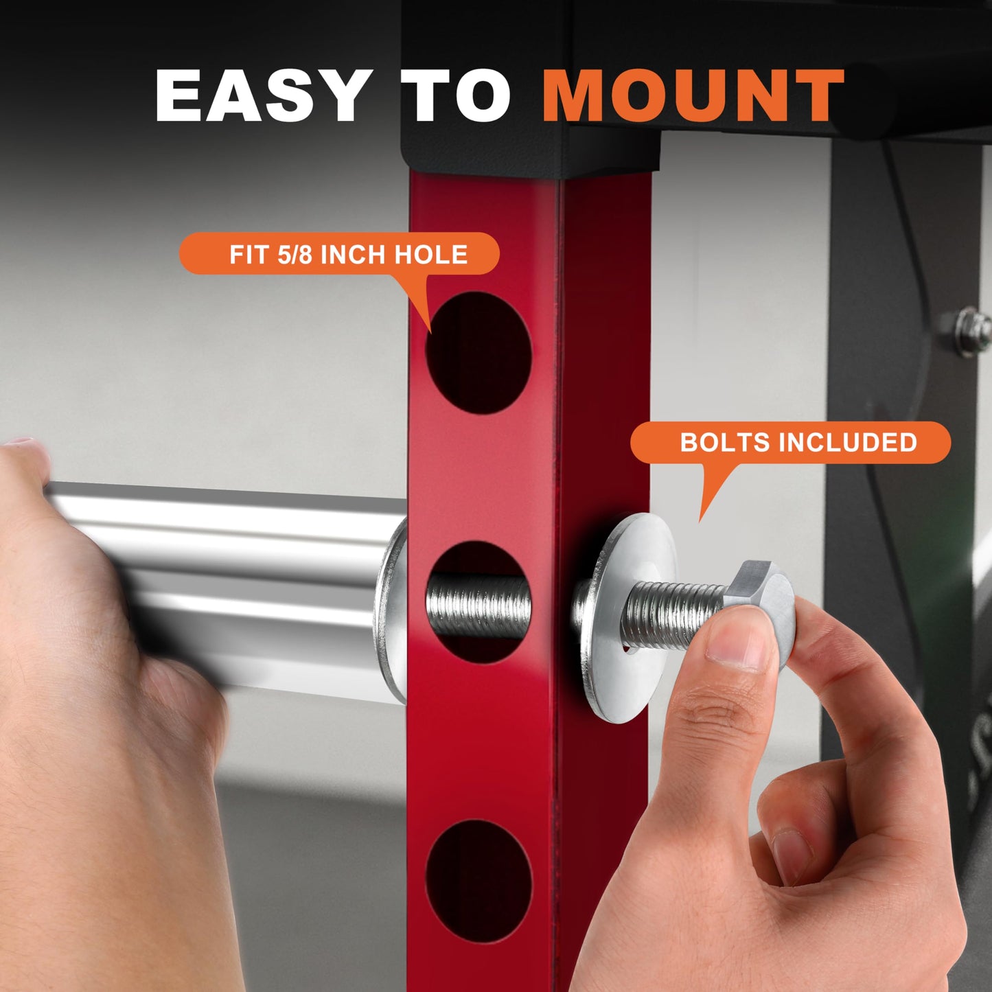 EVERYMATE Stainless Steel Weight Plate Holder - Power Rack & Squat Rack Attachments 2 Inch Olympic Plate Storage Rack for 2x2 3x3 2x3 Power Cage Accessories