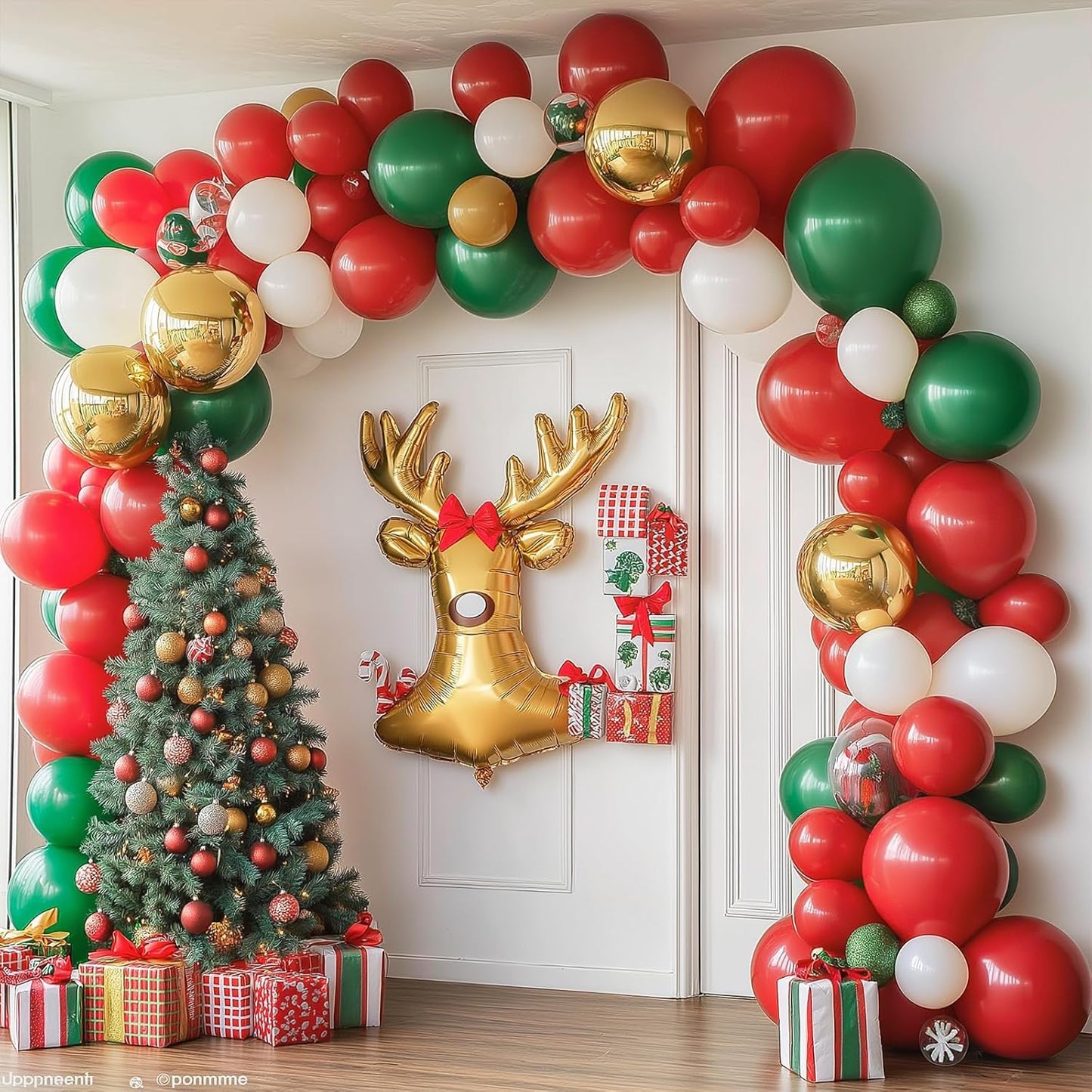 RUBFAC Red Balloons Set - 135 Pieces in Various Sizes for Garland & Arch | Perfect for Christmas & Birthday Decorations