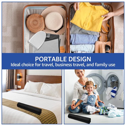 Kandishiex Over-The-Door Steamer Pad with Heat-Resistant Glove, Portable Vertical Ironing & Pressing Board, Ideal for Home & Travel Use, 45.27x18.89in, Convenient & Space-Saving Clothes Steamer