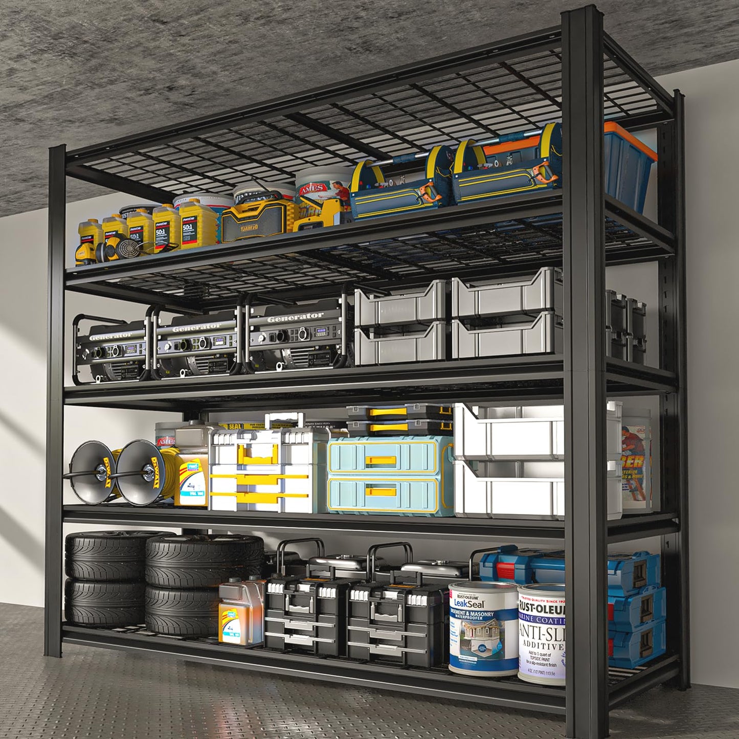 CXDMB Garage Shelving, Heavy Duty Storage Shelves Metal Shelf Unit Adjustable Industrial Storage Racks for Shop,Warehouse,Basement (5T 84 * 55 * 24, 5)