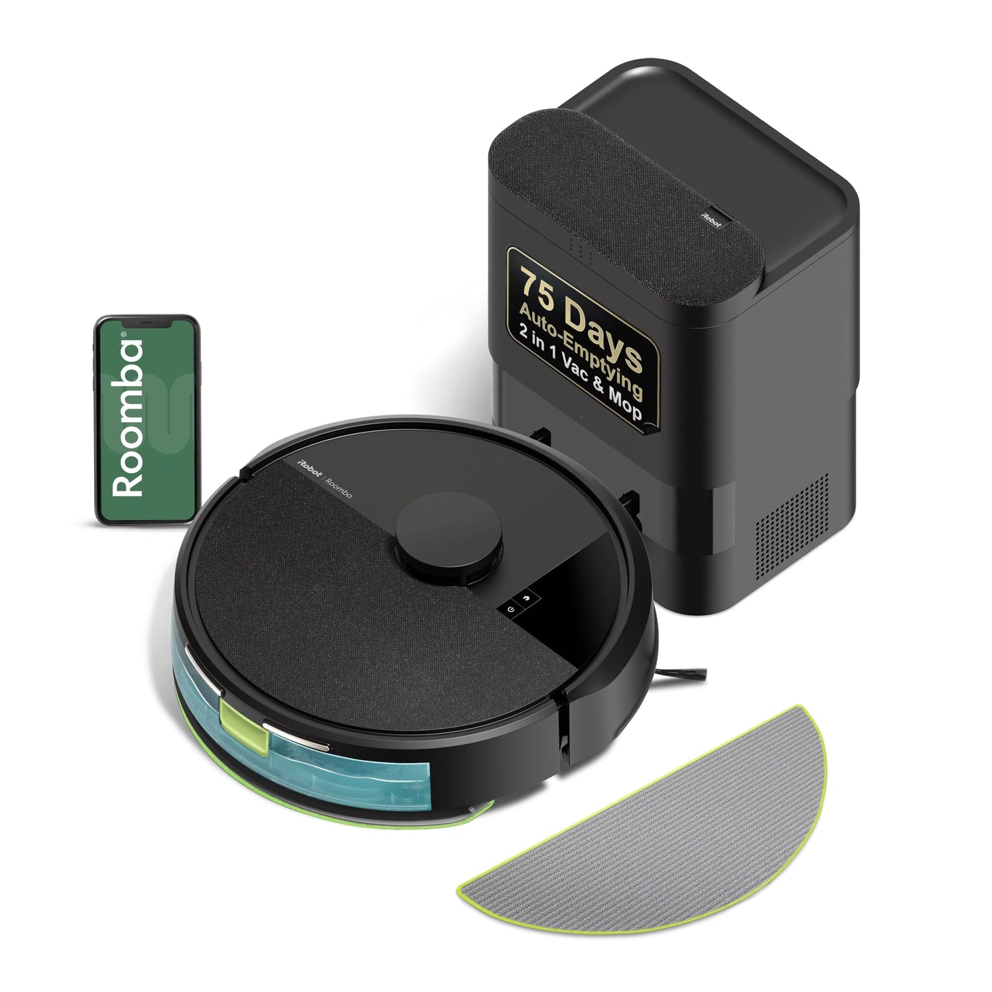 iRobot Roomba 105X Combo Robot Vacuum & Mop with AutoEmpty Dock, Self‑Emptying for Up to 75 Days, 70× Power‑Lifting Suction, Smart LiDAR Mapping, App & Voice Control, Ideal for Homes with Pets & Kids