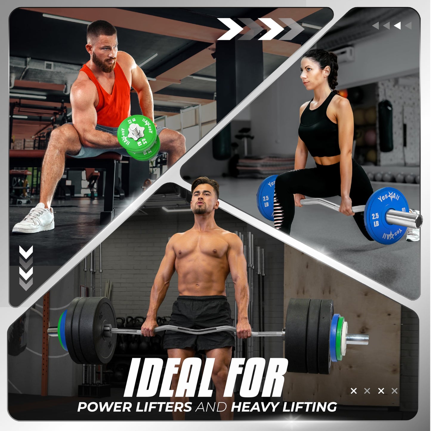 YES4ALL Fractional Weight Plates, 1.25LB Set of 2 Rubber Change Plates Weightlifting, 2-inch Micro Weights for Olympic Barbell