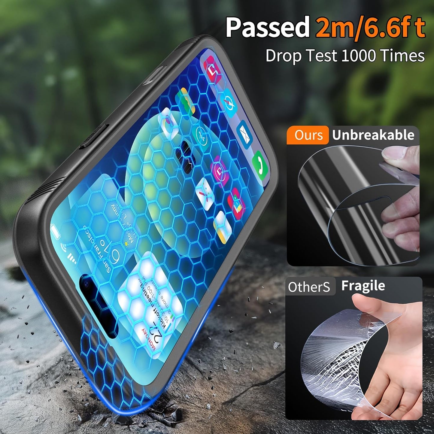 Cozycase 17 360 IP68 TOP Waterproof Case for iPhone - Military Heavy Duty Shockproof Full Body with Screen Camera
