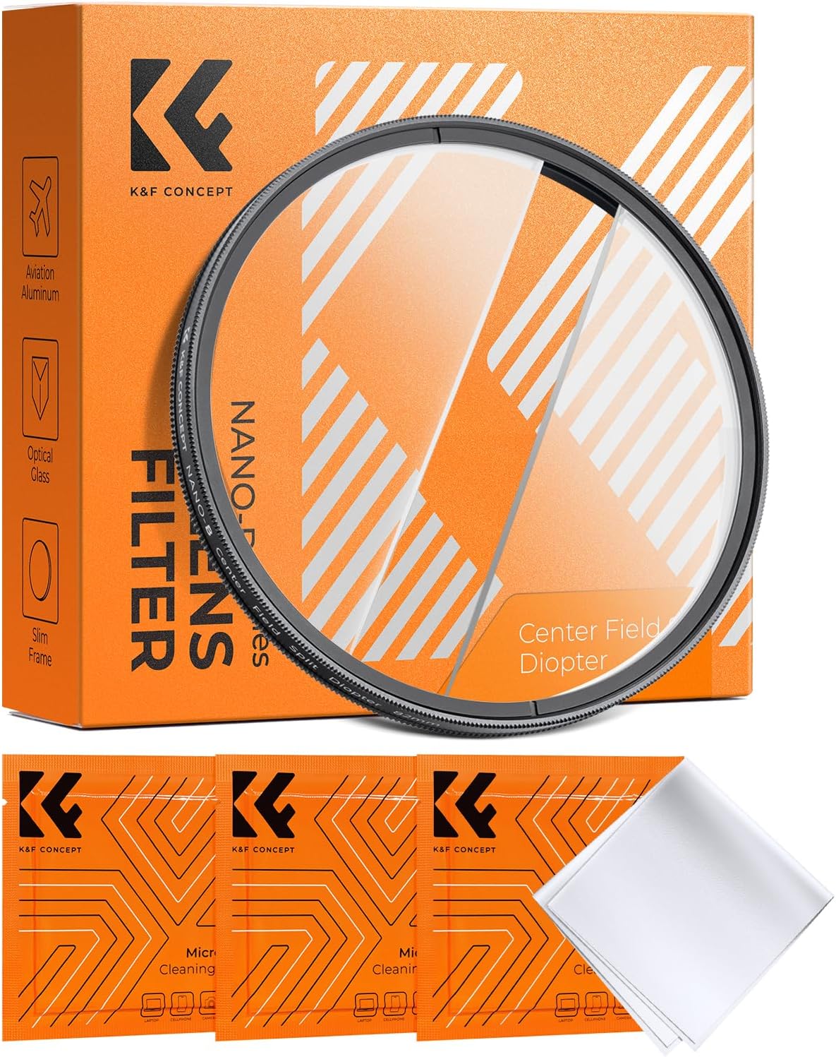 K&F CONCEPT 67mm Center Field Split Diopter Effect Filter Keeps The Focus, Multi-Layer Coated Subjects Center Opening