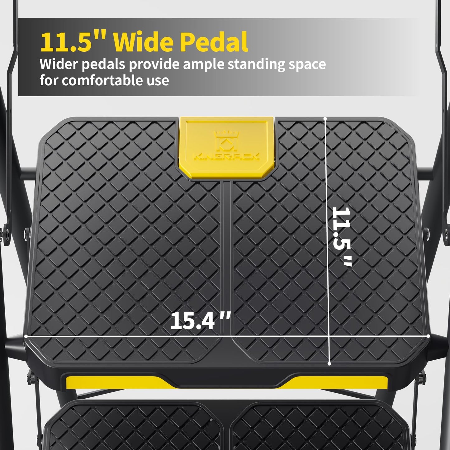 KINGRACK 6 Step Ladder with Tool Platform, Folding Step Stool with Handrails, Sturdy Steel Ladder with Wide Pedal, 800 LBS Portable Safety Ladder for Painting Home Outdoor Garage