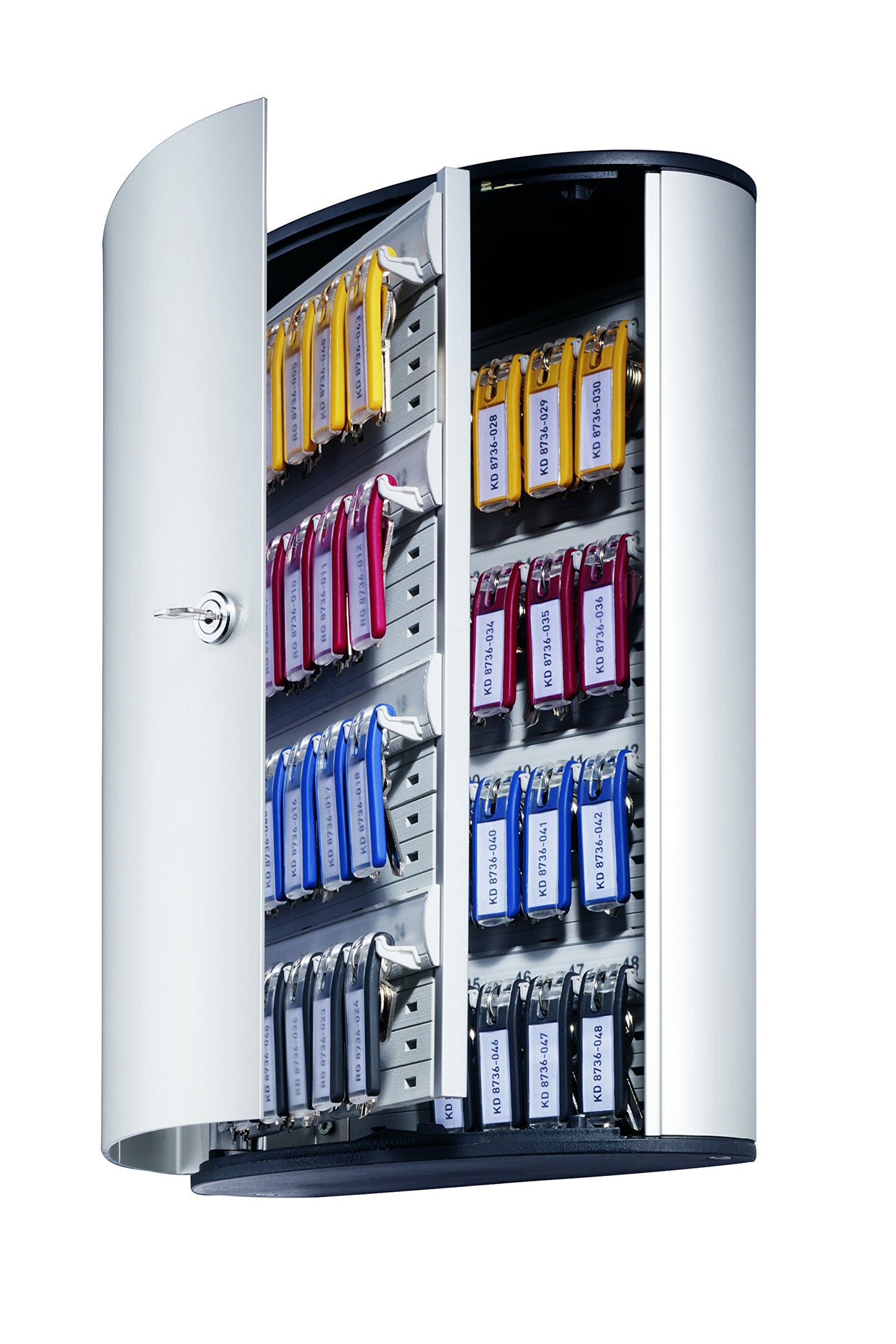 Durable Key Safe Box 72 - Wall Mounted Key Holder Cabinet with Combination Lock Holds 72 Key Clip Tags - Securely Lock Keys - Aluminum Blue Key Safe Including 6 Key Clip Tags