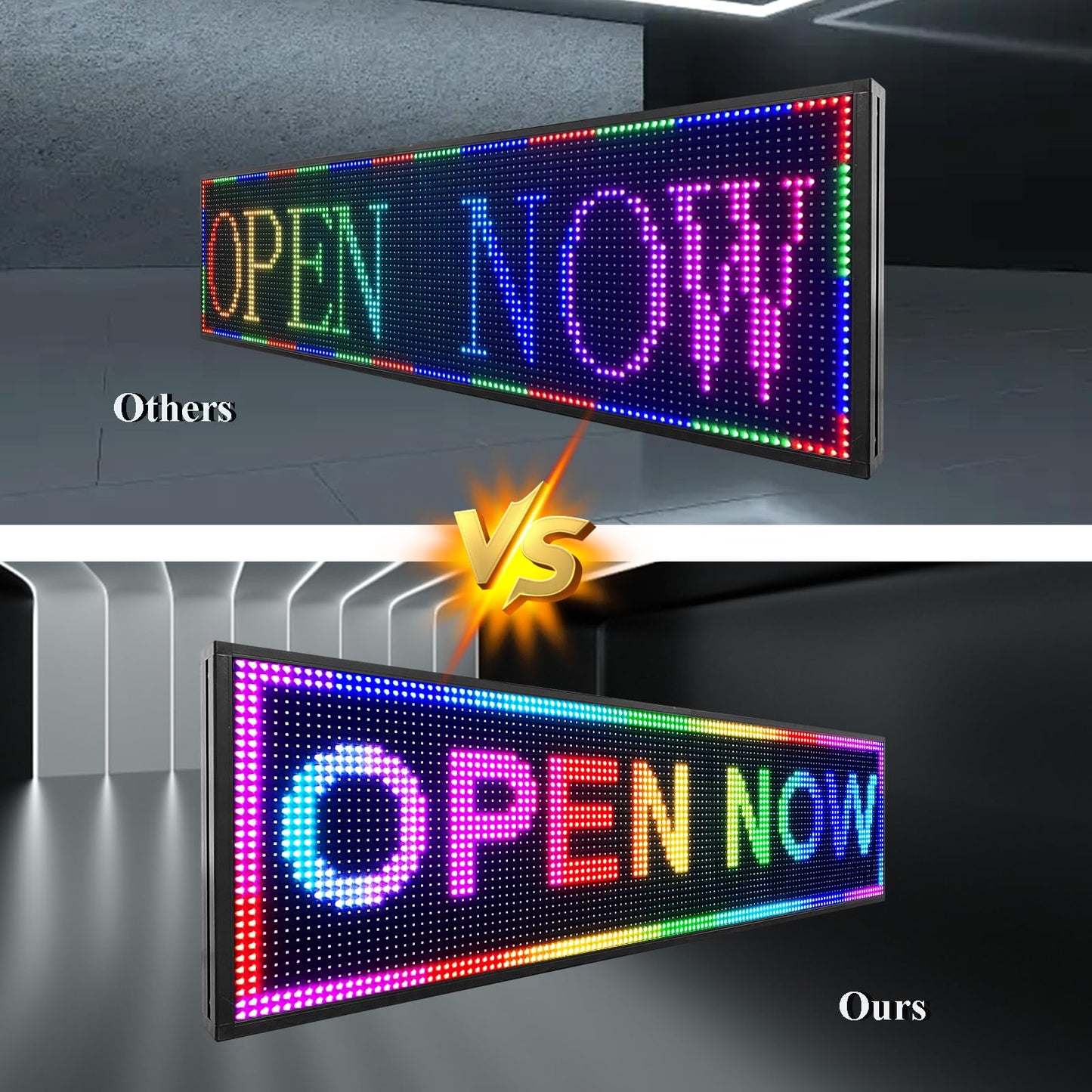 IFHSHYH P10 Outdoor Led Sign 52”x14” RGB Full Color WiFi Programmable Bright LED Scrolling Message Display Board, Perfect Solution for Advertising