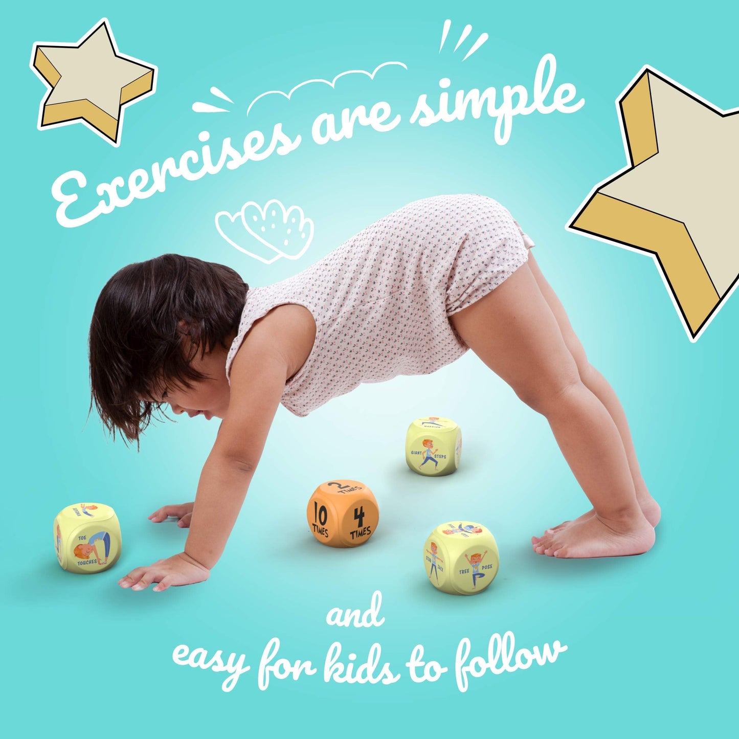Skywin Exercise Dice for Kids – Fun 6 Sided Foam Workout Dice, Kids Workout Equipment for Playtime, PE Class, or Family Workouts – Great Fitness Gift for Children and Little Athletes (1 Pack)