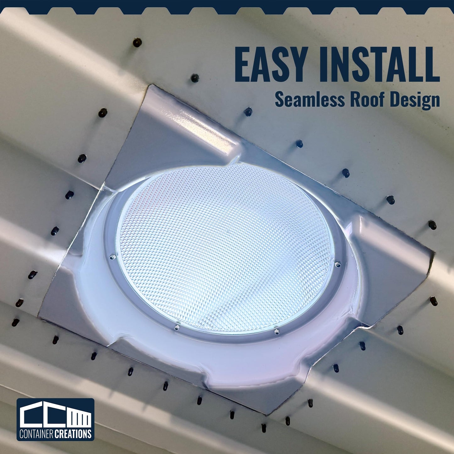 SkyDOME Extra-Large Skylight for Shipping Containers - Solar Lighting for Conex Container - Premium 12-inch Polycarbonate Dome Skylight - Natural Solar Light, Container Accessory, Easy to Install