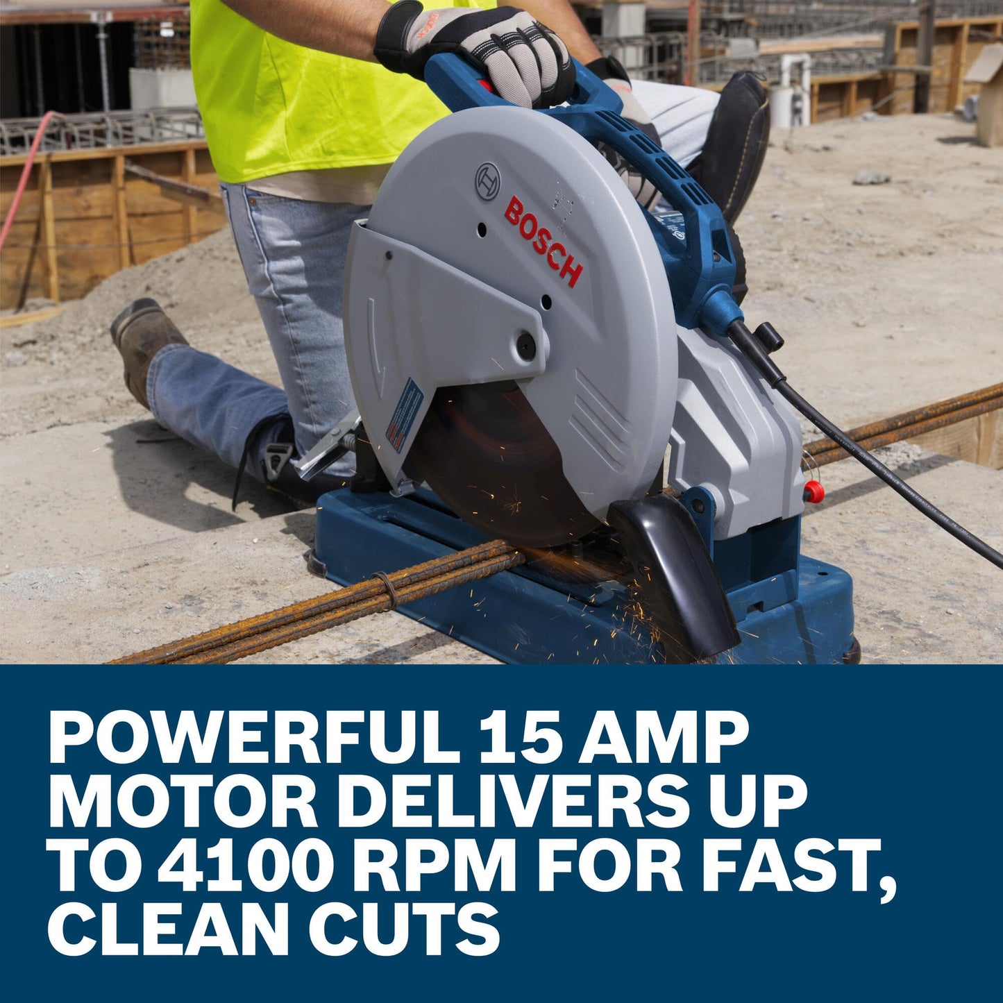 BOSCH GCO15-14 14 In. Abrasive Cut-Off Machine: Powerful 15 Amp Motor, Large Cutting Capacity, and Adjustable Fence for Quick and Accurate Cuts