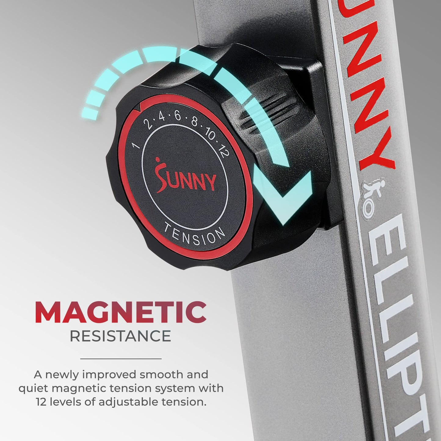 Sunny Health & Fitness Elite SMART Elliptical Cross Trainer with 12-Level Resistance, Extended Stride Length & Exclusive SunnyFit® App Enhanced Bluetooth Connectivity - SF-E320048