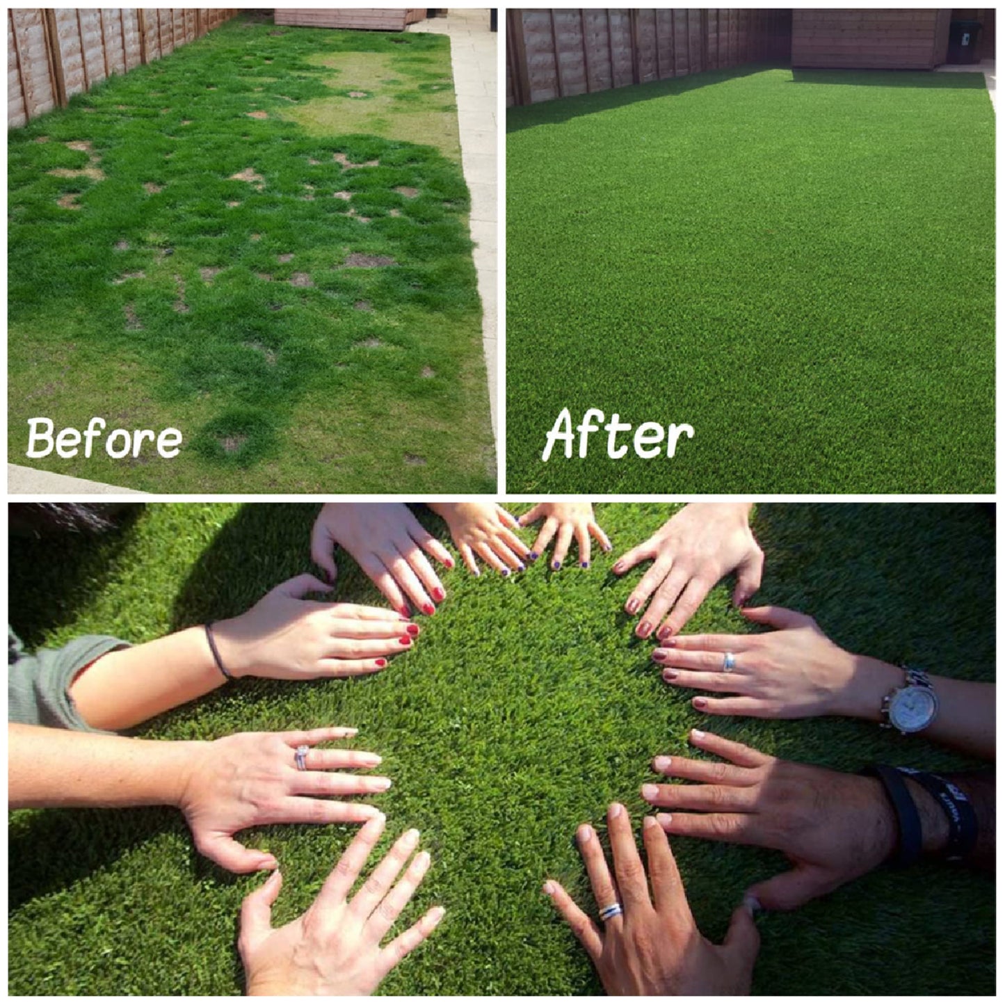 GRASS EXPRESS Artificial Grass Turf, 10ft x 10ft 0.4" Pile Height, Indoor Outdoor Fake Astroturf Rug Carpet Mat for Balcony Decor Backyard Patio Backdrop Fence Wall Decorations Dogs