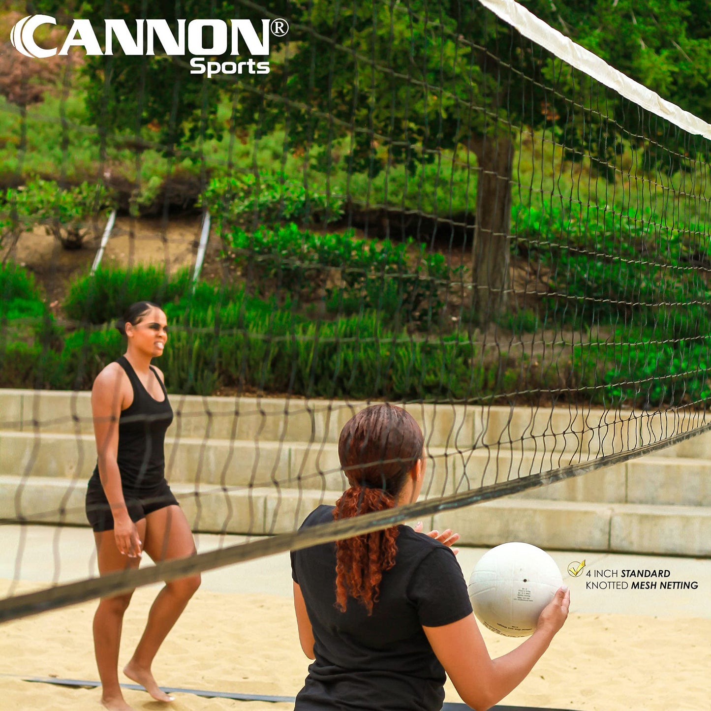 Cannon Sports Regulation Volleyball Net - Durable Indoor Outdoor Net (32 FT Length x 3 FT High) for Competition, Backyard, Gym, Training, & Beach Play - Pro Quality 2mm Coated Steel Cable - Easy Setup