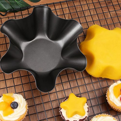 LANIAKEA Tortilla Bowl Maker - 12PCS Non-Stick Carbon Steel Taco Shell Pans | 6.5in for Home Cooking