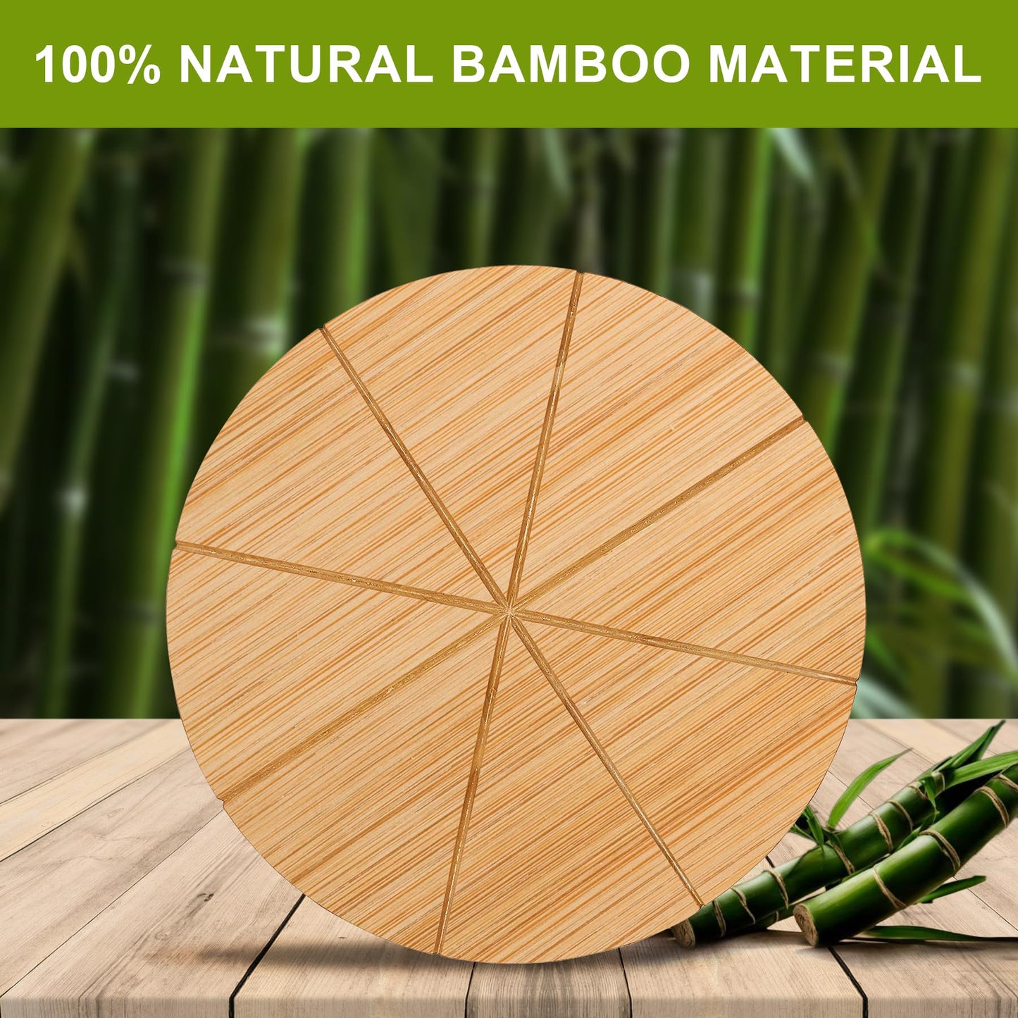 Pizza Cutting Board Round 12inch 2Pack Bamboo Wooden Lightweight Double Sided Pizza Tray Meat Bread Cheese Serving Platter Pizza Oven Accessories Pizza Prep Board Paddle Blocks Circular Circle