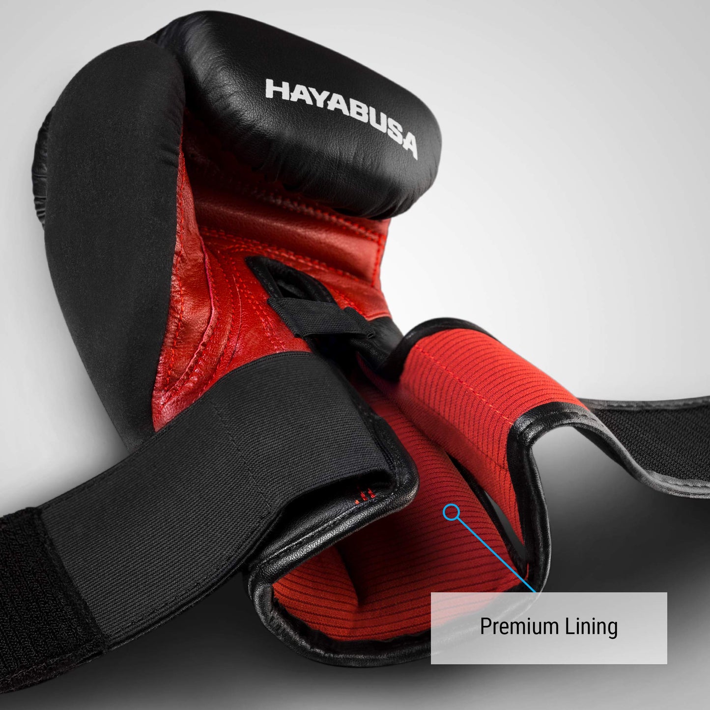 Hayabusa T3 Boxing Gloves for Men and Women Wrist and Knuckle Protection, Dual-X Hook and Loop Closure, Splinted Wrist Support, 5 Layer Foam Knuckle Padding - Black/Red, 12 oz